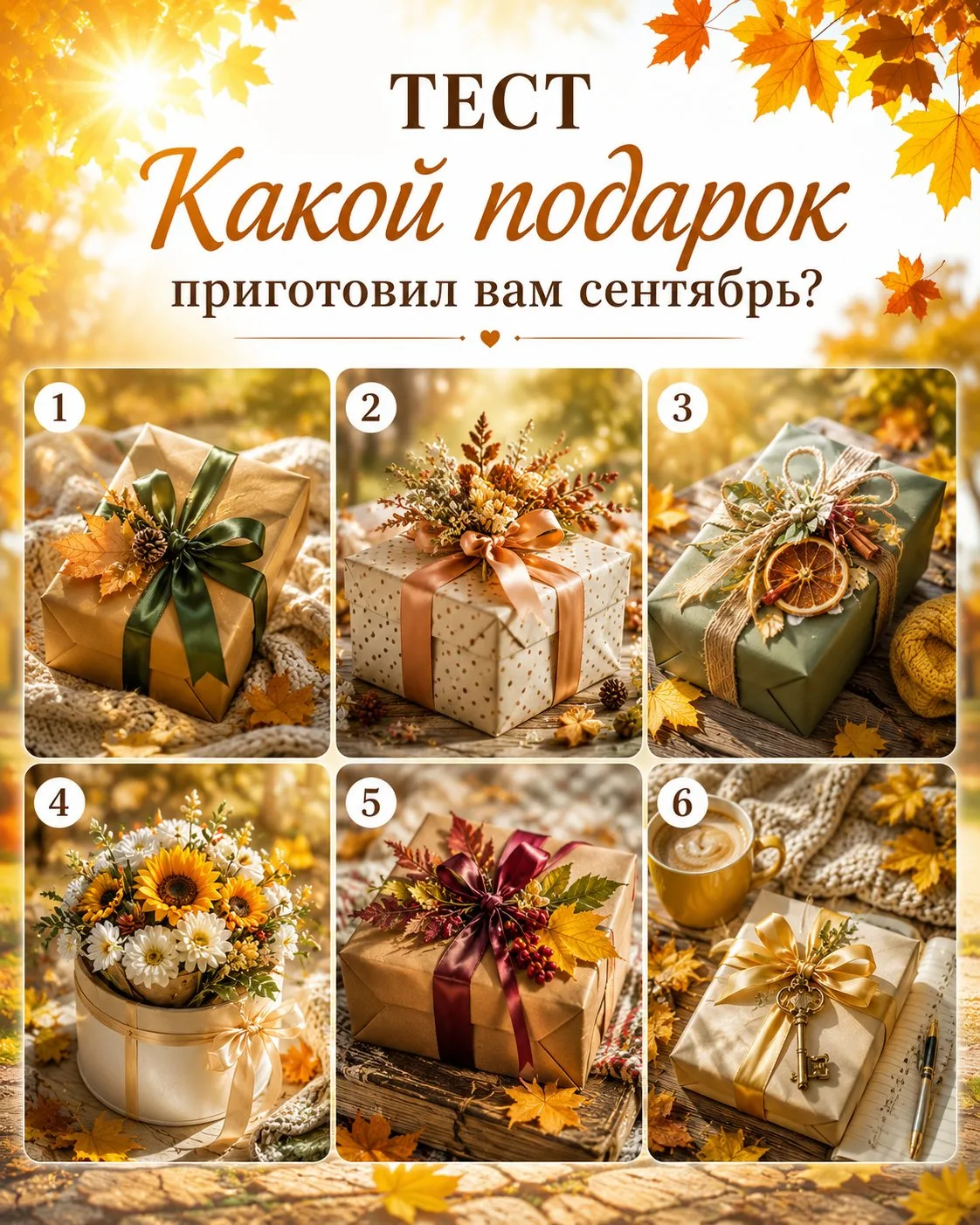 🍂 ТЕСТ «КАКОЙ ПОДАРОК ПРИГОТОВИЛ ВАМ СЕНТЯБРЬ?»