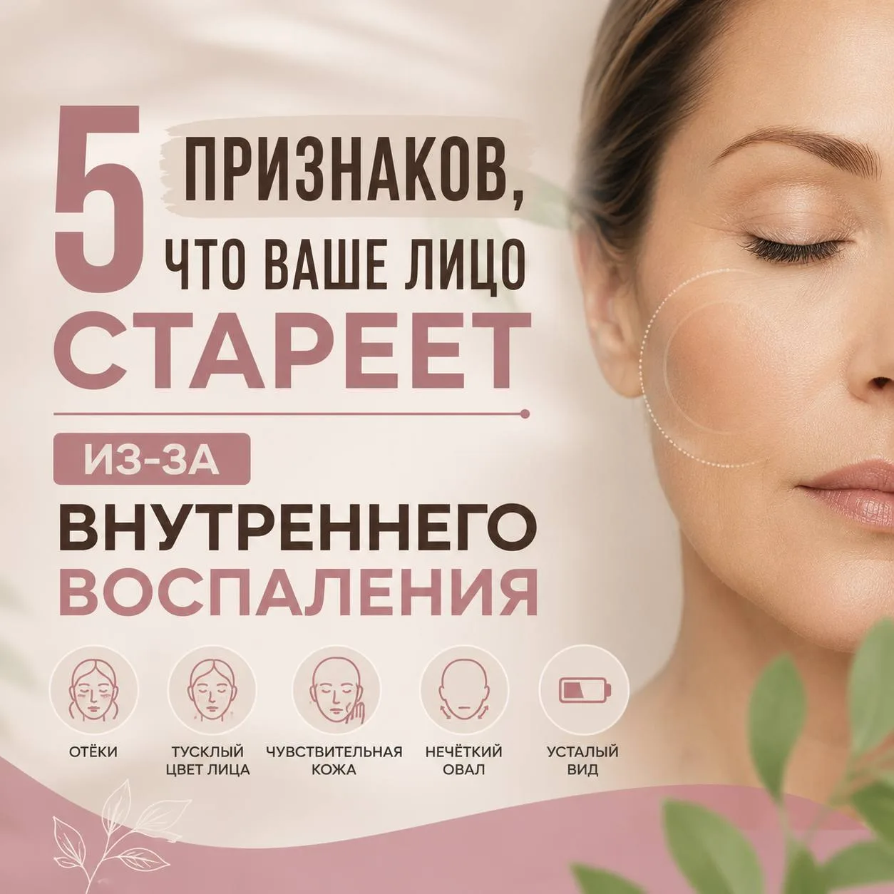 5 признаков, что ваше лицо стареет из-за внутреннего воспаления