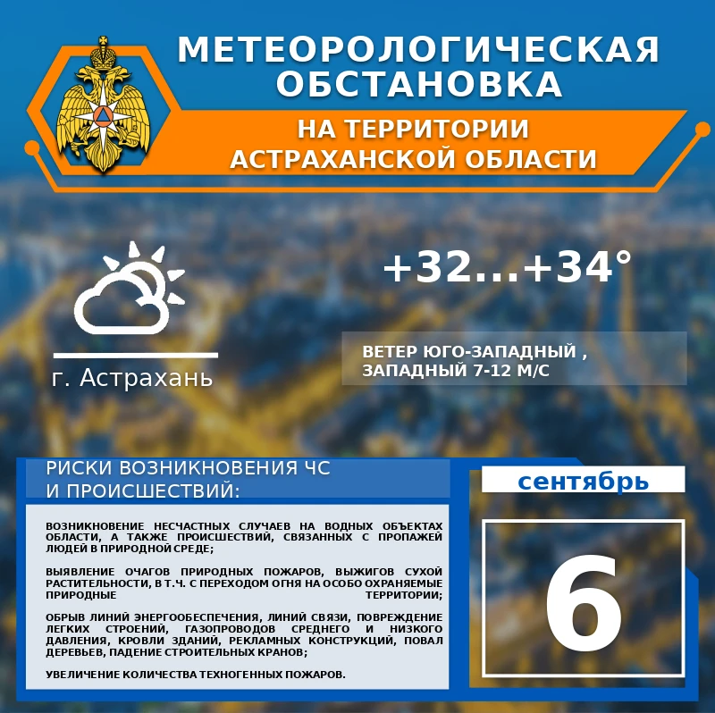 Метеорологическая обстановка на 6 сентября