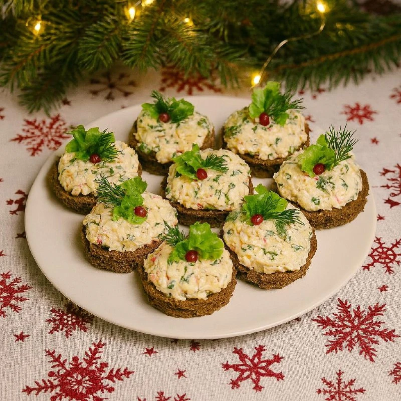 БУТЕРБРОДЫ С КРАБОВОЙ НАЧИНКОЙ (НА ПРАЗДНИЧНЫЙ СТОЛ)