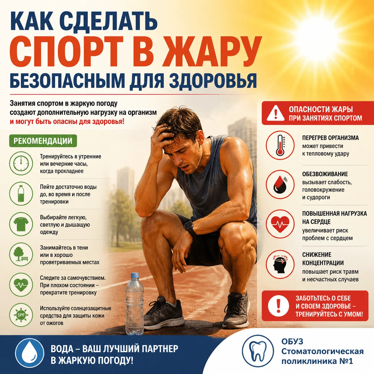 Лето в разгаре, и желание тренироваться на свежем воздухе понятно! ☀️ Но жара — это не повод ставить