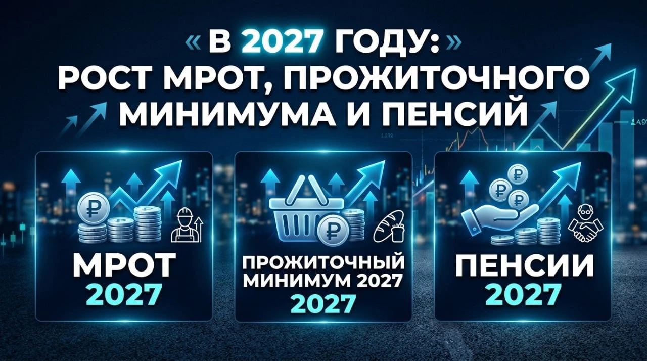 МРОТ, прожиточный минимум и пенсии в 2027 году вырастут.
