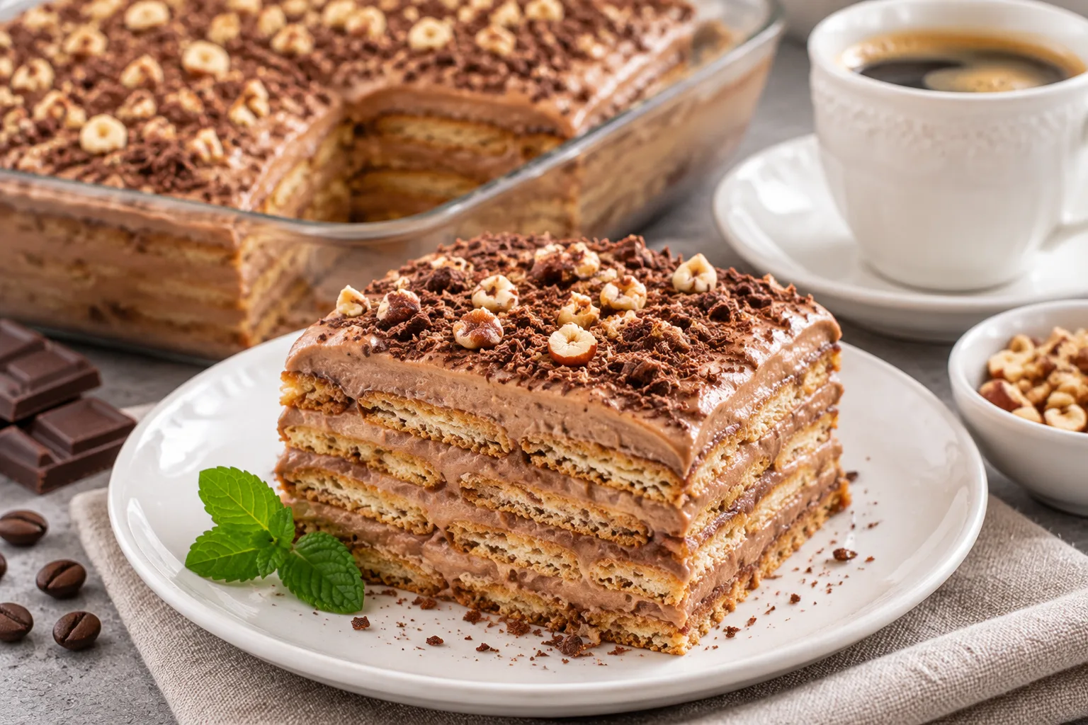 🍰 Кофейный торт без выпечки — легкий летний десерт из печенья с нежным шоколадным кремом

Когда хоч