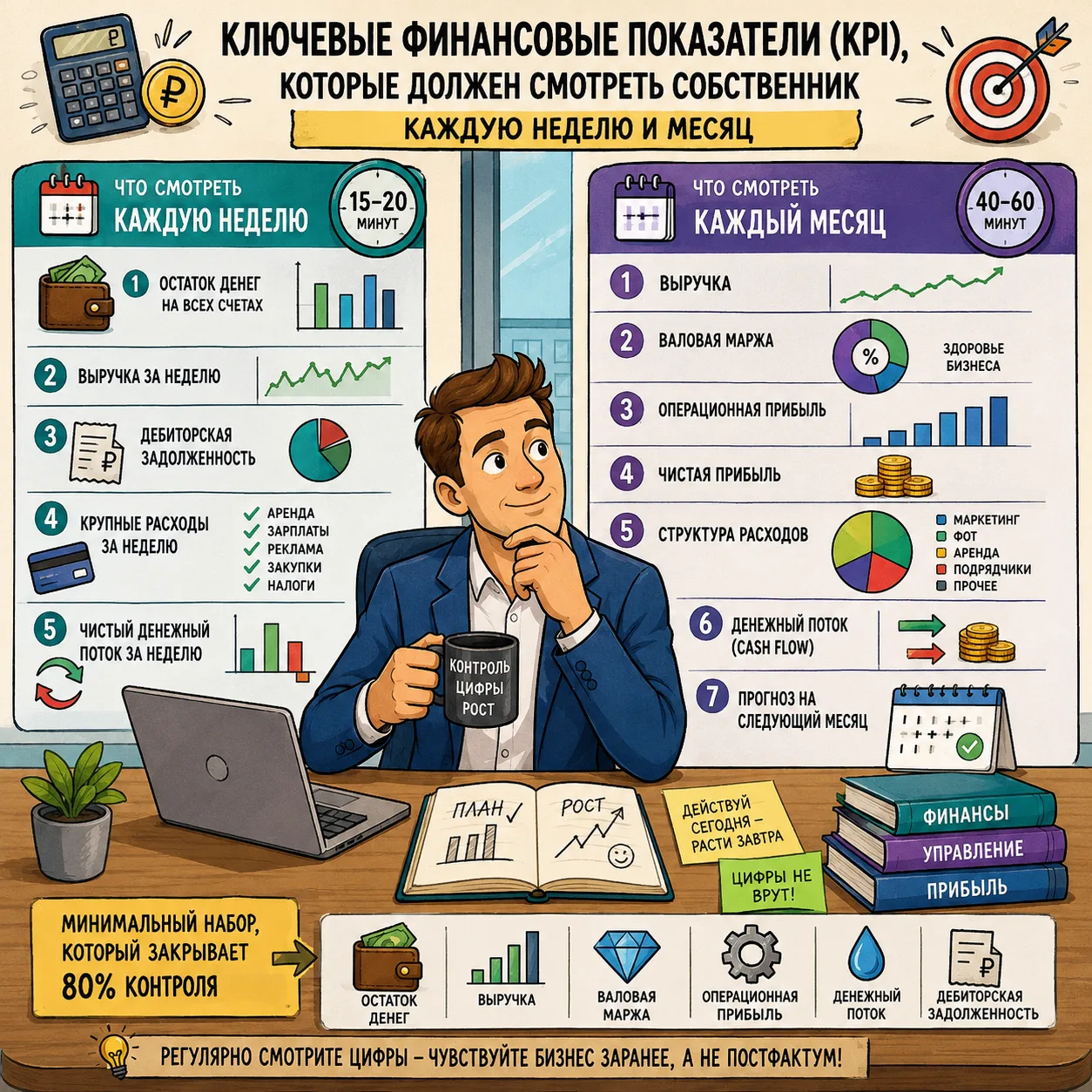 Ключевые финансовые показатели (KPI), которые должен смотреть собственник каждую неделю...