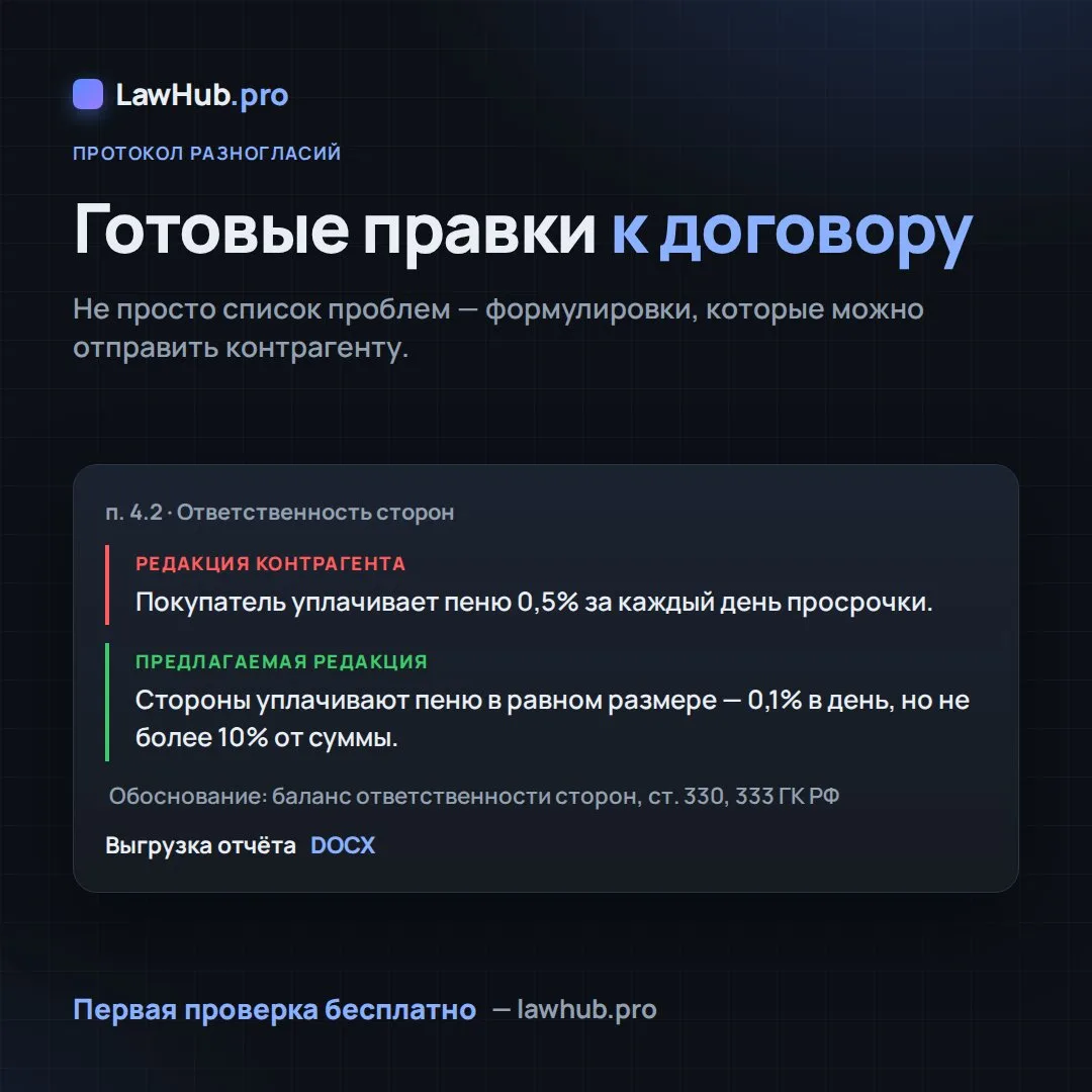 Проверка договора за пару минут — первая бесплатно
