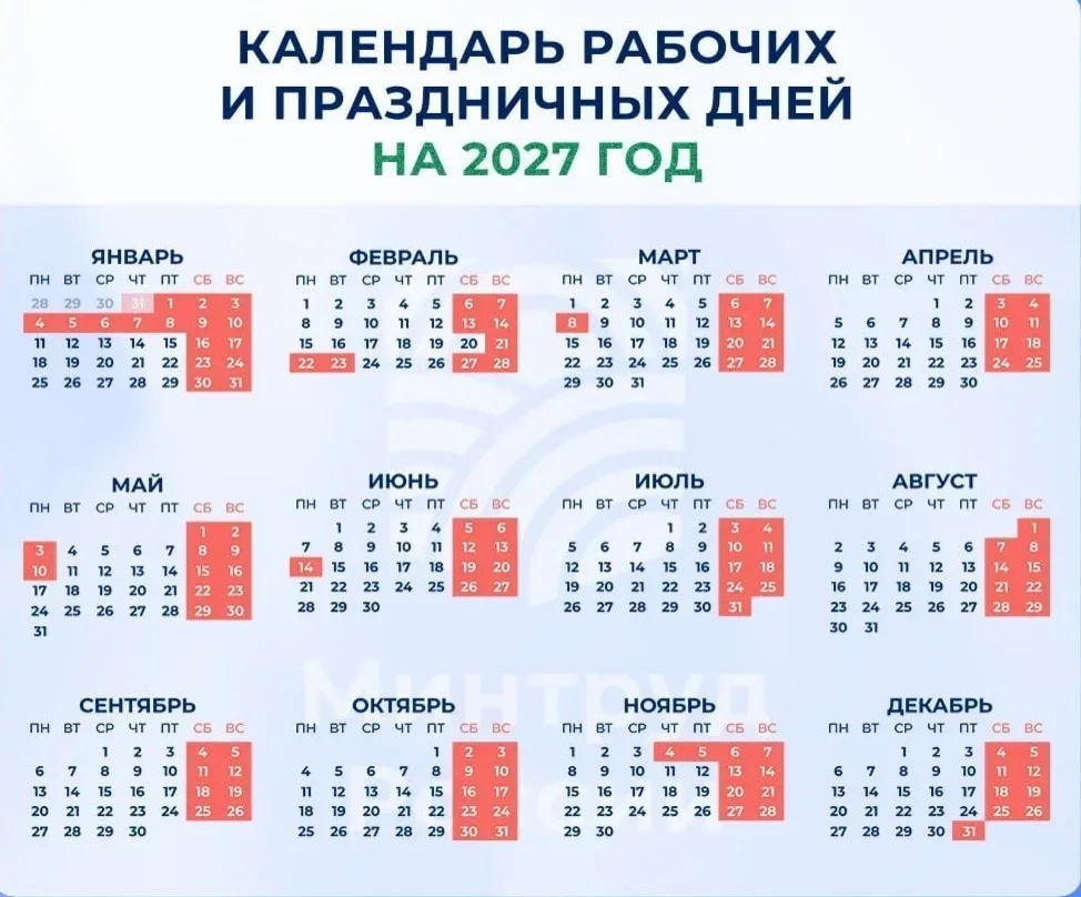 Ближайшая шестидневная рабочая неделя ожидает россиян в феврале 2027 года, сообщила чле...