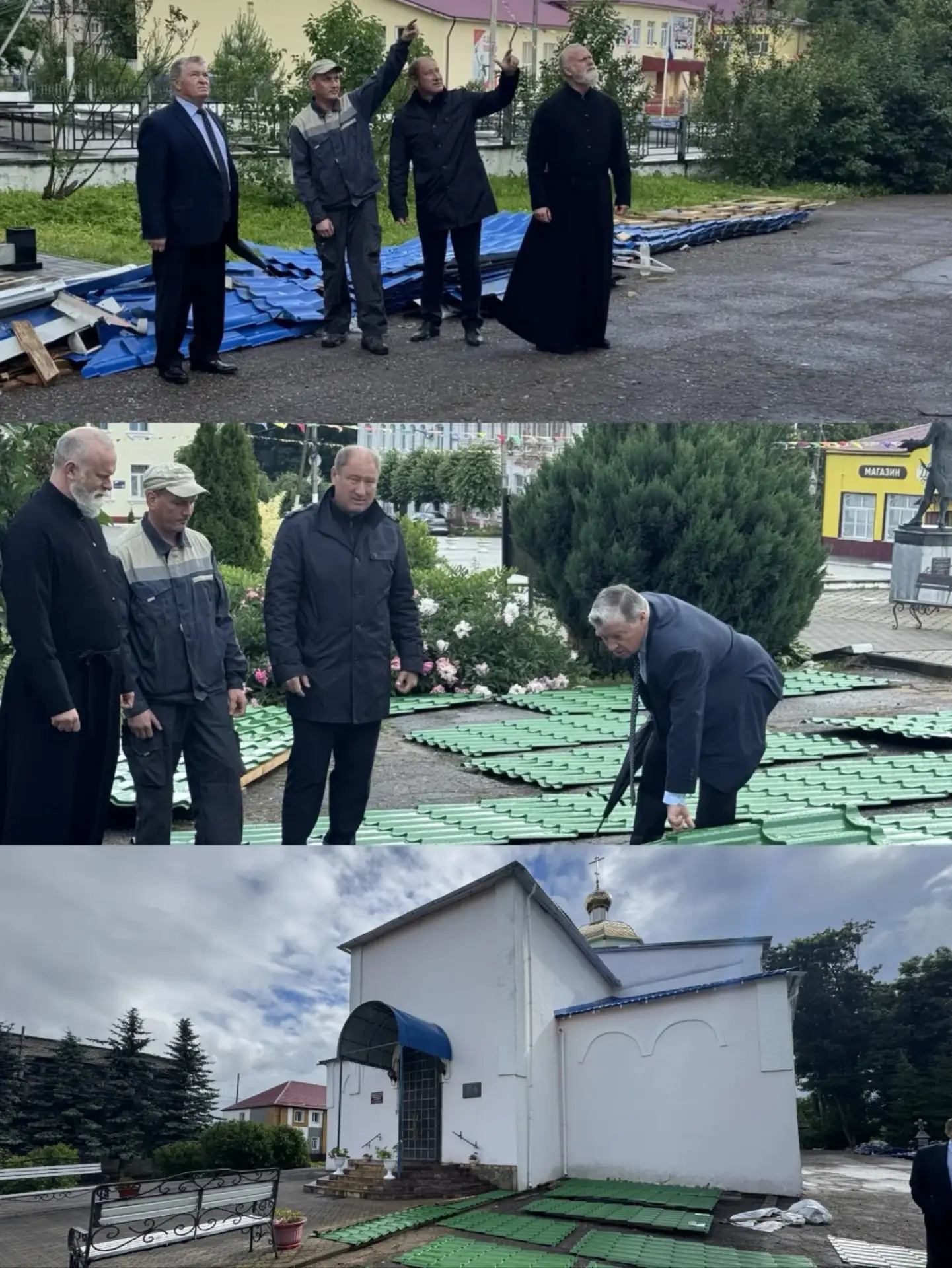 🙏 Работа над обновлением кровли храма Святого Духа в Духовщине идет полным ходом. Уже ...