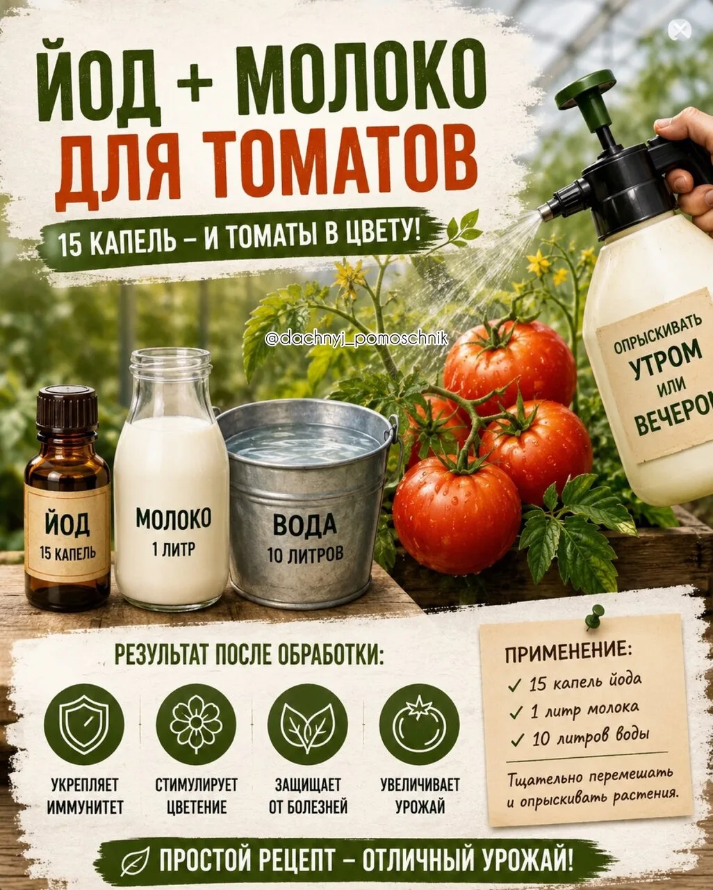 🍅 Йод + молоко для томатов: стоит ли использовать?