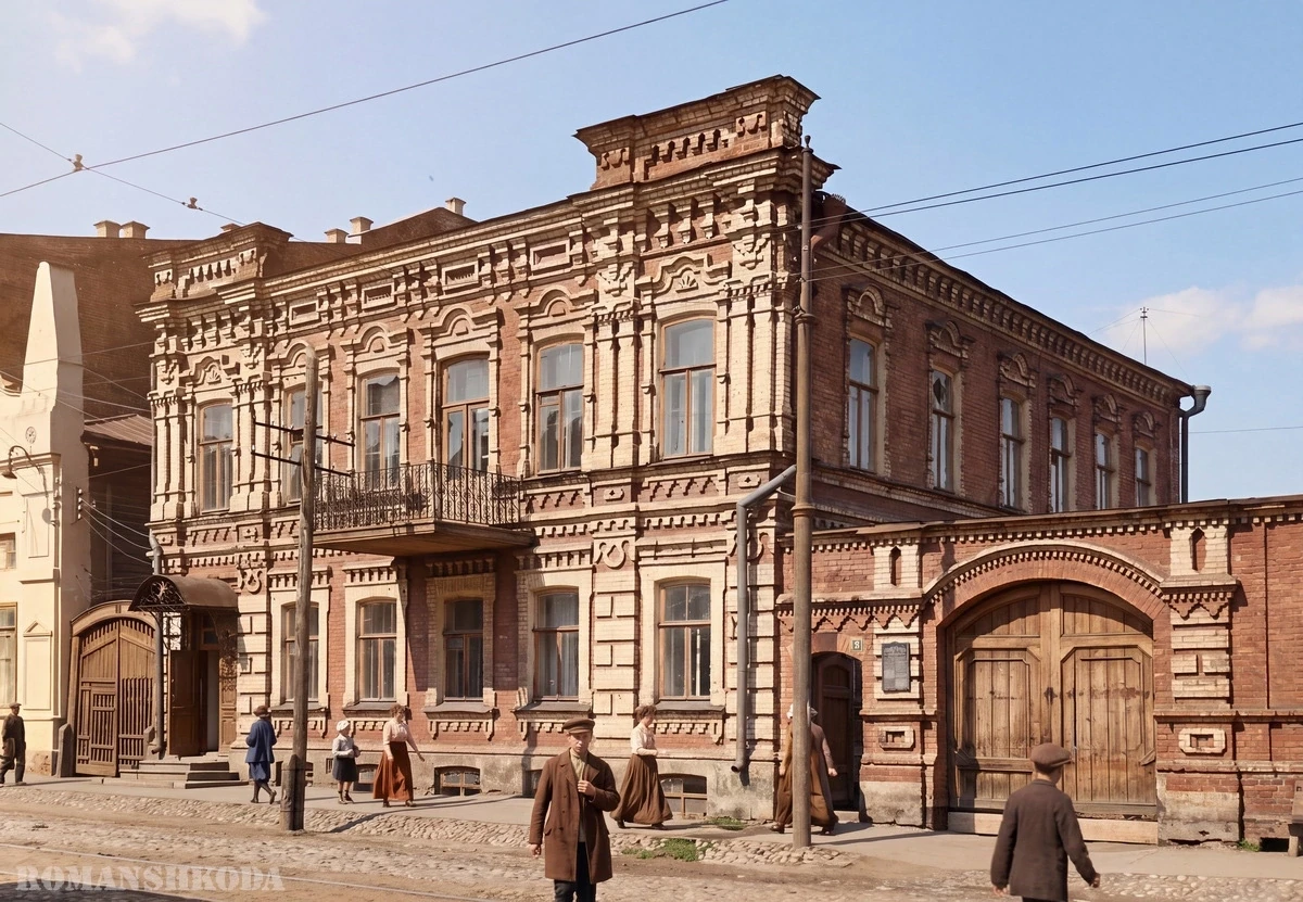Цветовая реконструкция царицынского здания, стоявшего по совр. ул. Ленина, когда-то - У...