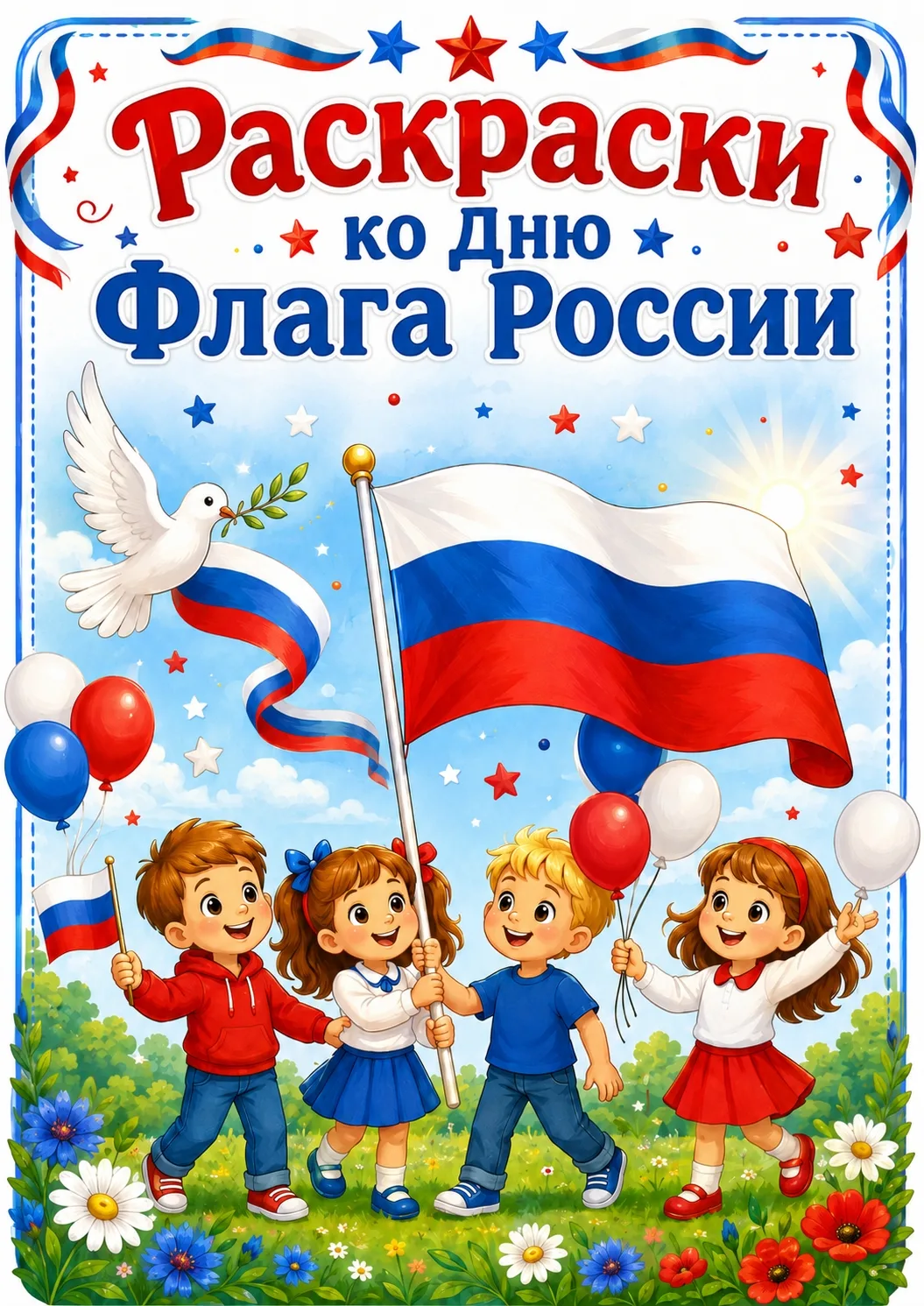 Раскраски к Дню флага России