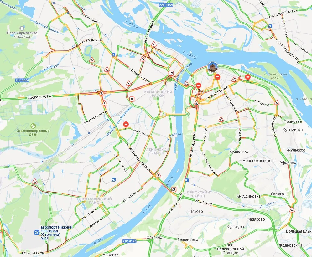 🔴Пробки в Нижнем — 9 баллов