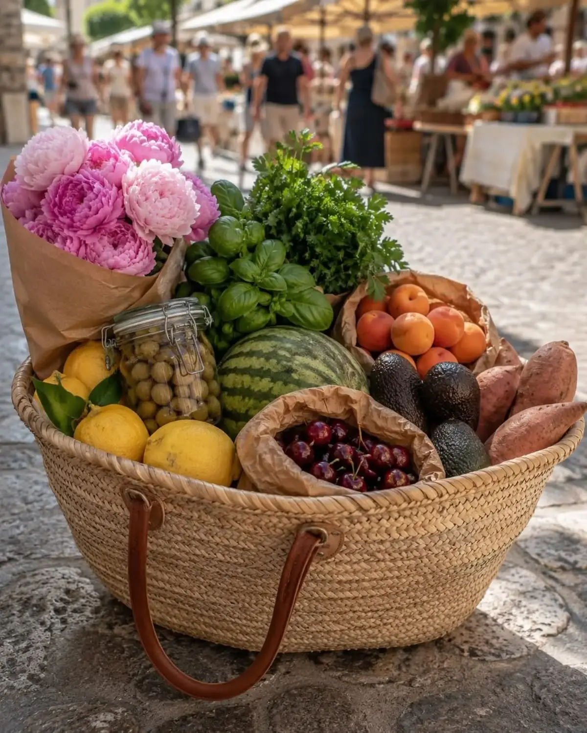 Летняя корзина в стиле средиземноморского питания 🧺🌿