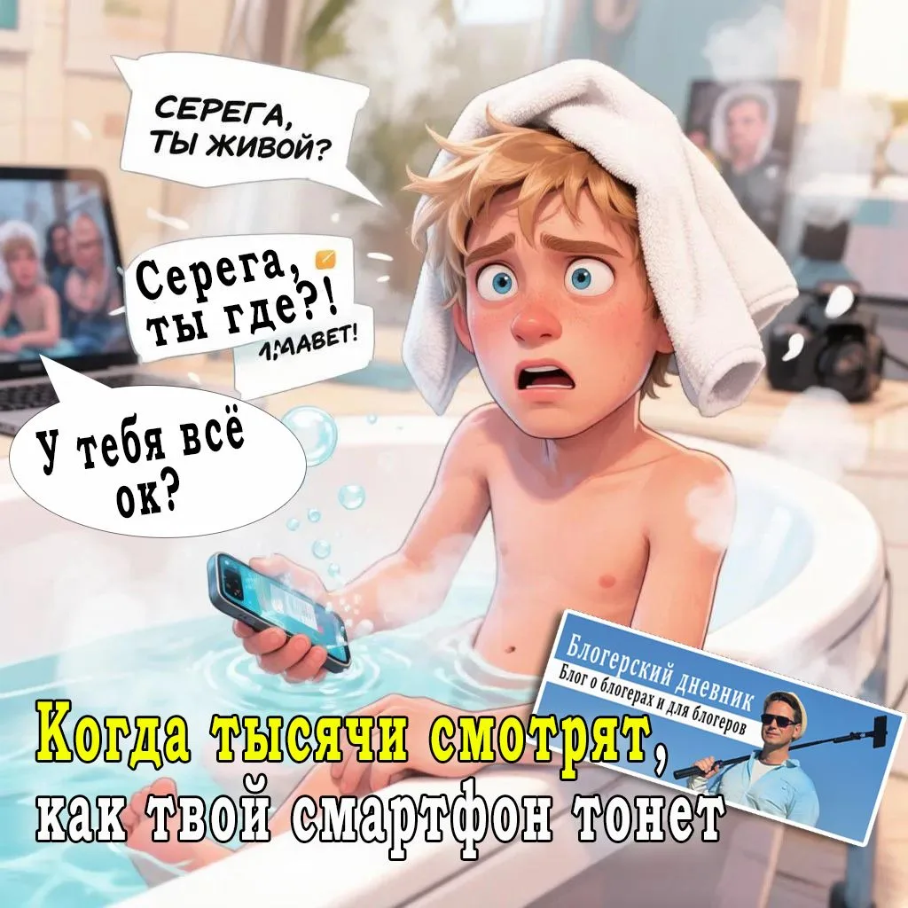 Когда тысячи смотрят, как твой смартфон тонет.