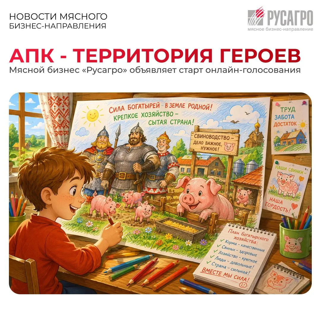 🎨Друзья, Мясной бизнес «Русагро» завершил сбор работ среди детей сотрудников бизнес-на...