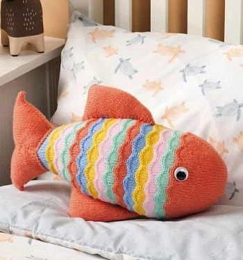 Подушка Рыба  спицами 🐟
