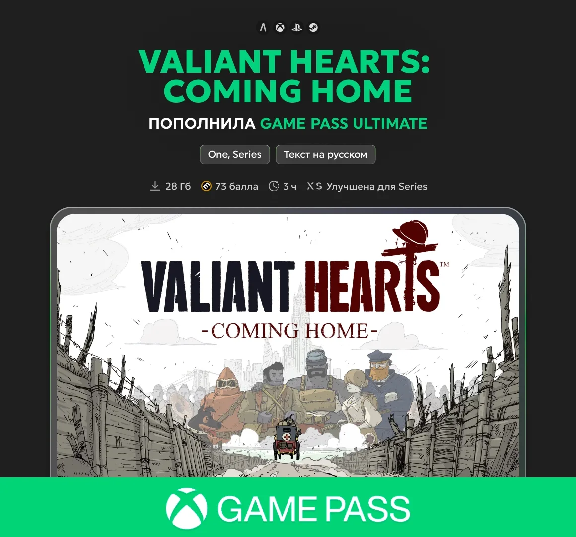 Valiant Hearts: Coming Home внезапно пополнила библиотеку Game Pass ✅