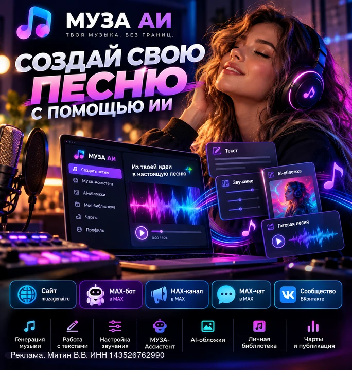 🎵 МУЗА АИ — создавайте свою музыку с помощью искусственного интеллекта