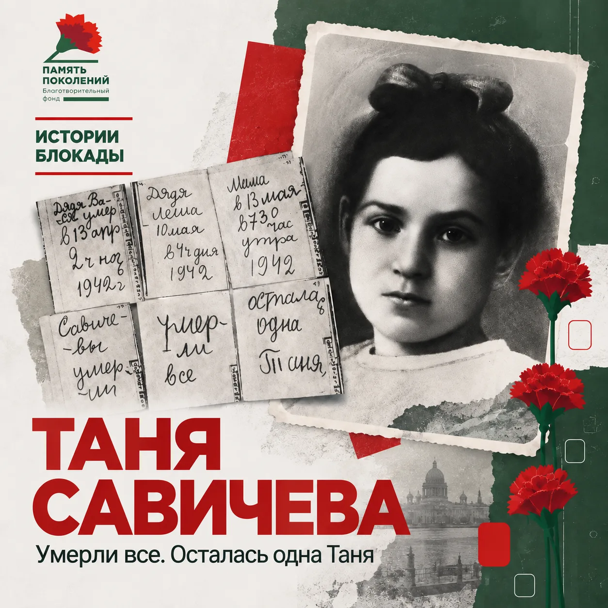 Таня Савичева родилась 23 января 1930 года в Ленинграде. Она была пятым, самым младшим ...