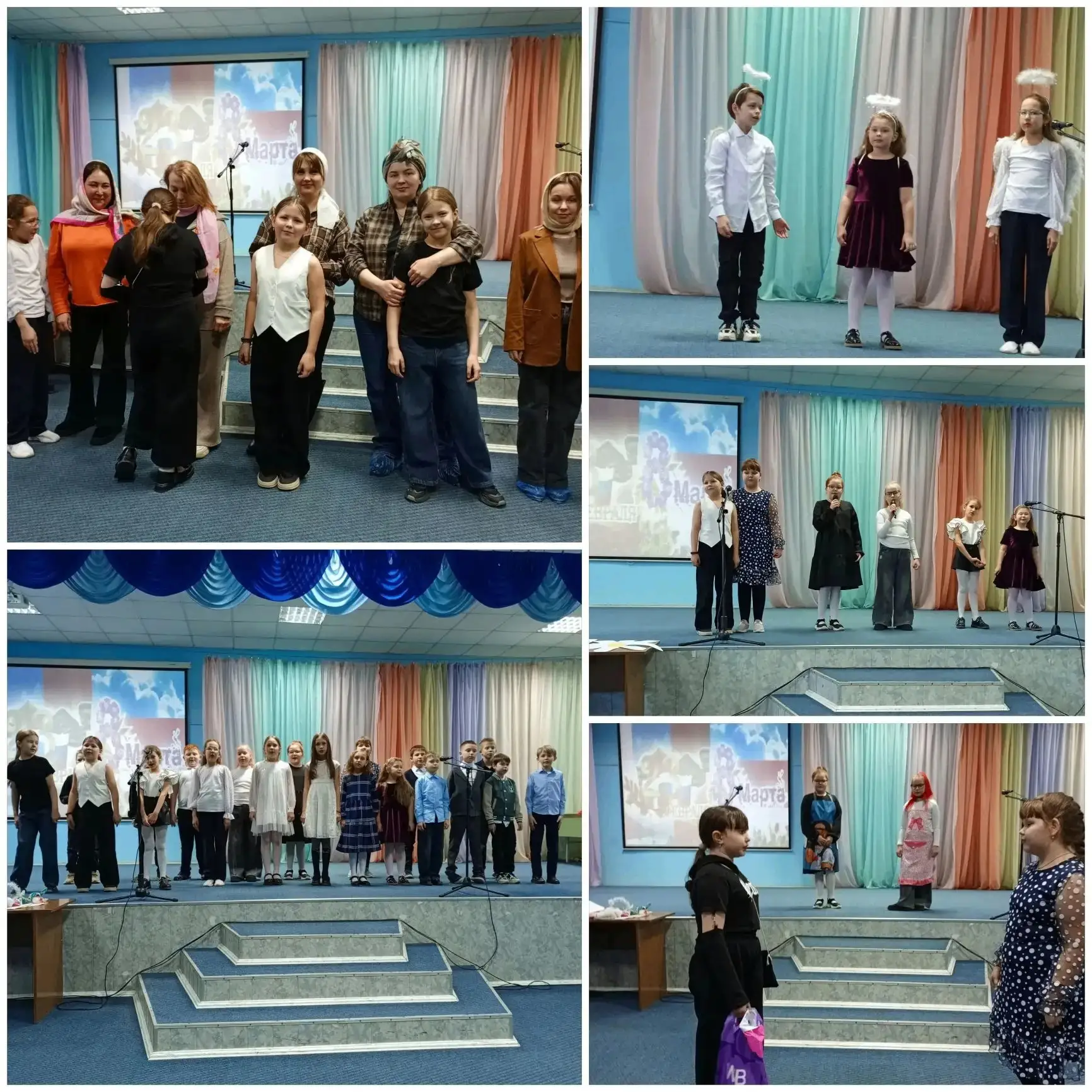 В актовом зале 5 марта прошел праздник, где 3 "В"класс поздравил своих дорогих мамочек ...