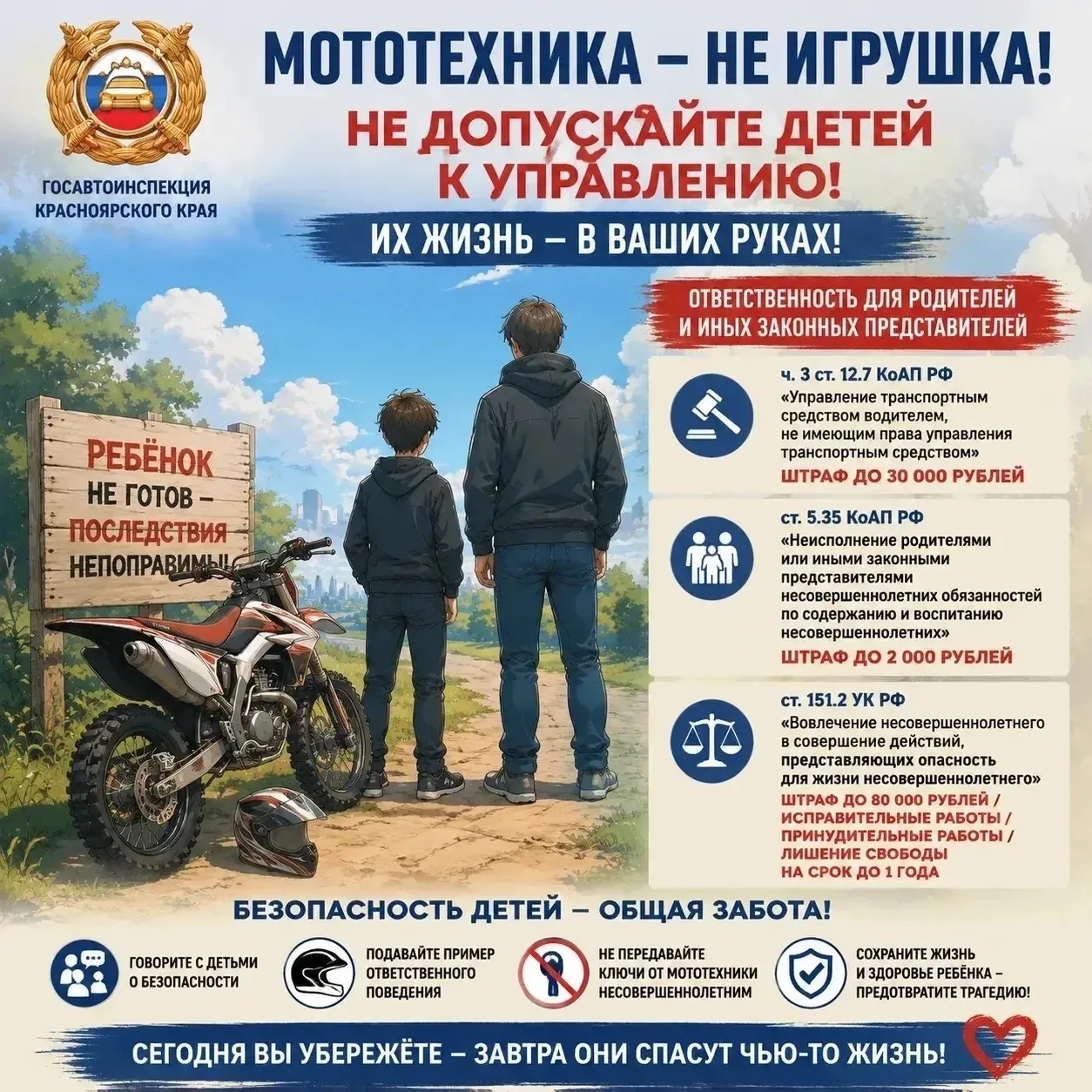 НЕСОВЕРШЕННОЛЕТНИЙ МОТОЦИКЛИСТ: чем чревато управление для родителей? 🫆

Передача управления трансп