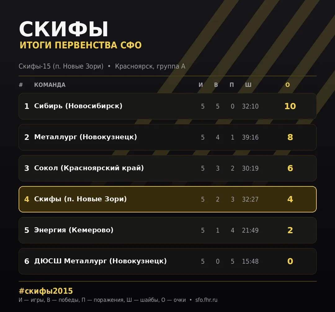 Итоги Первенства СФО для команды 2015 года! 🏒