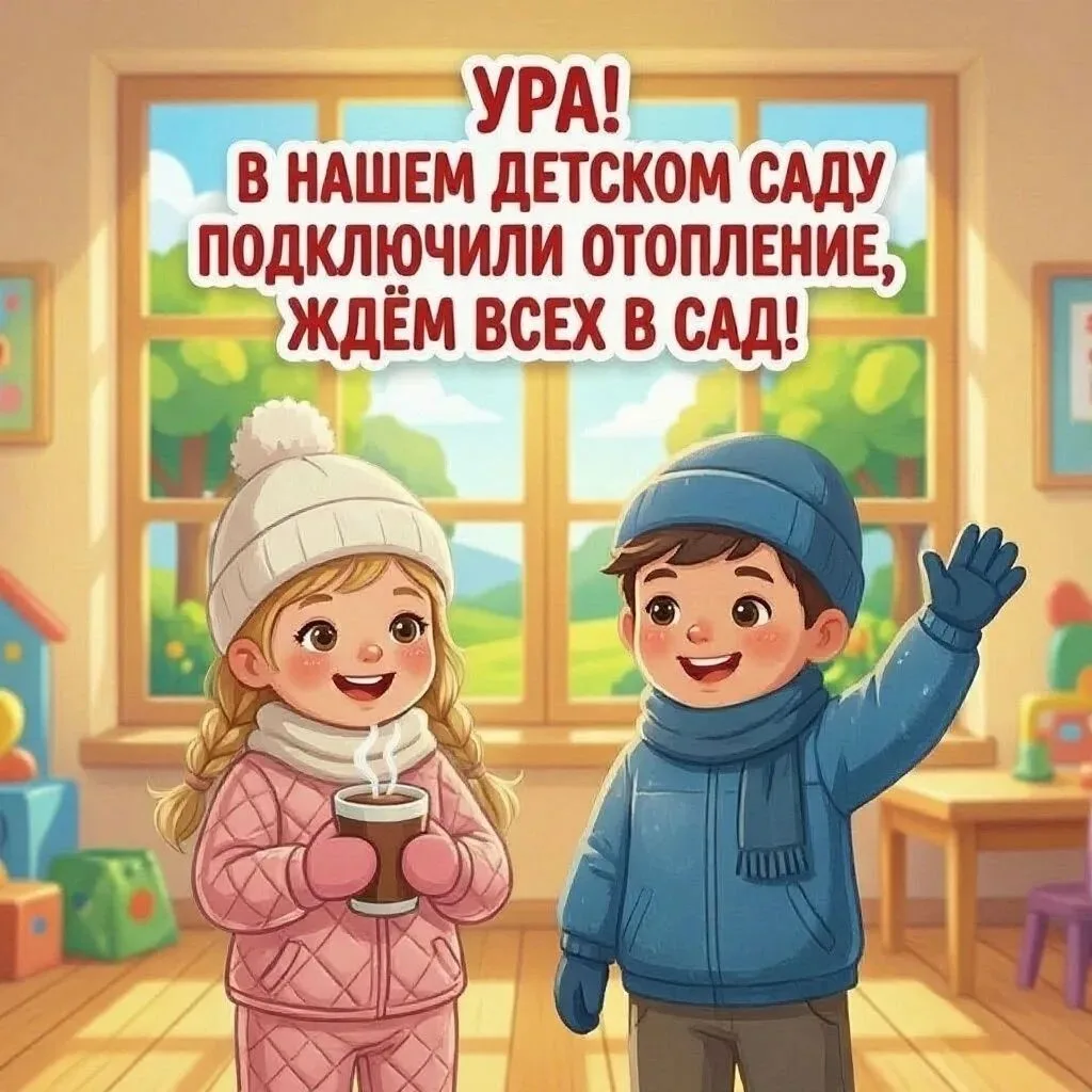 Уважаемые родители! Информируем Вас о том, что в детском саду подключили отопление🤗