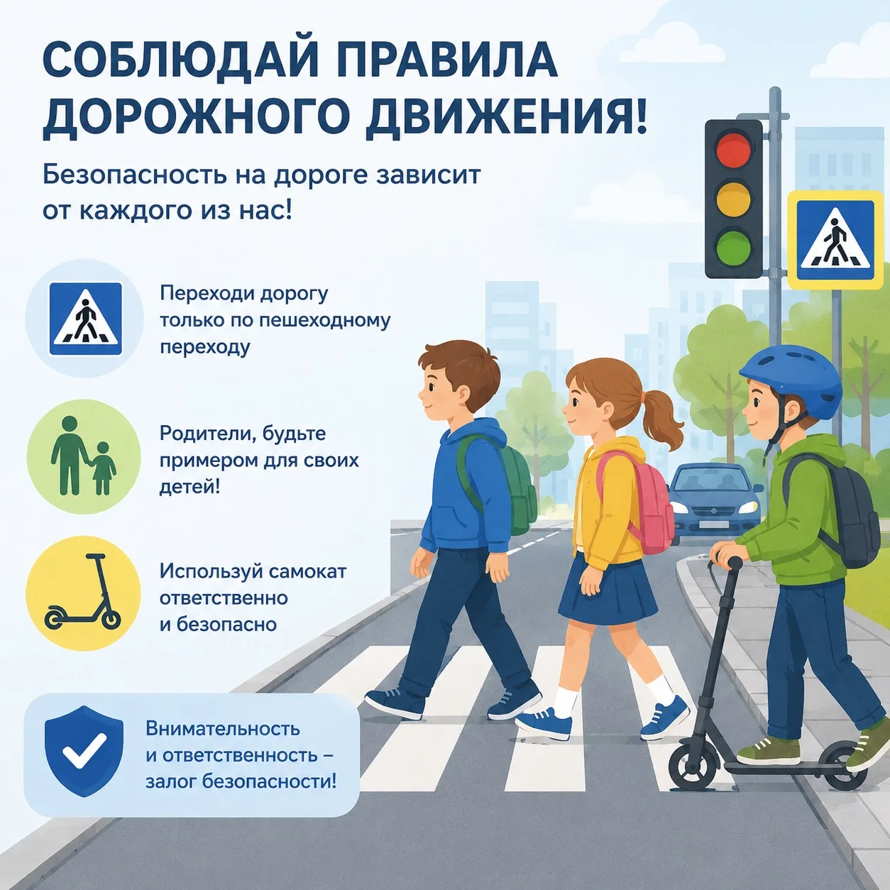 🚦 Безопасность на дороге — ответственность каждого!
