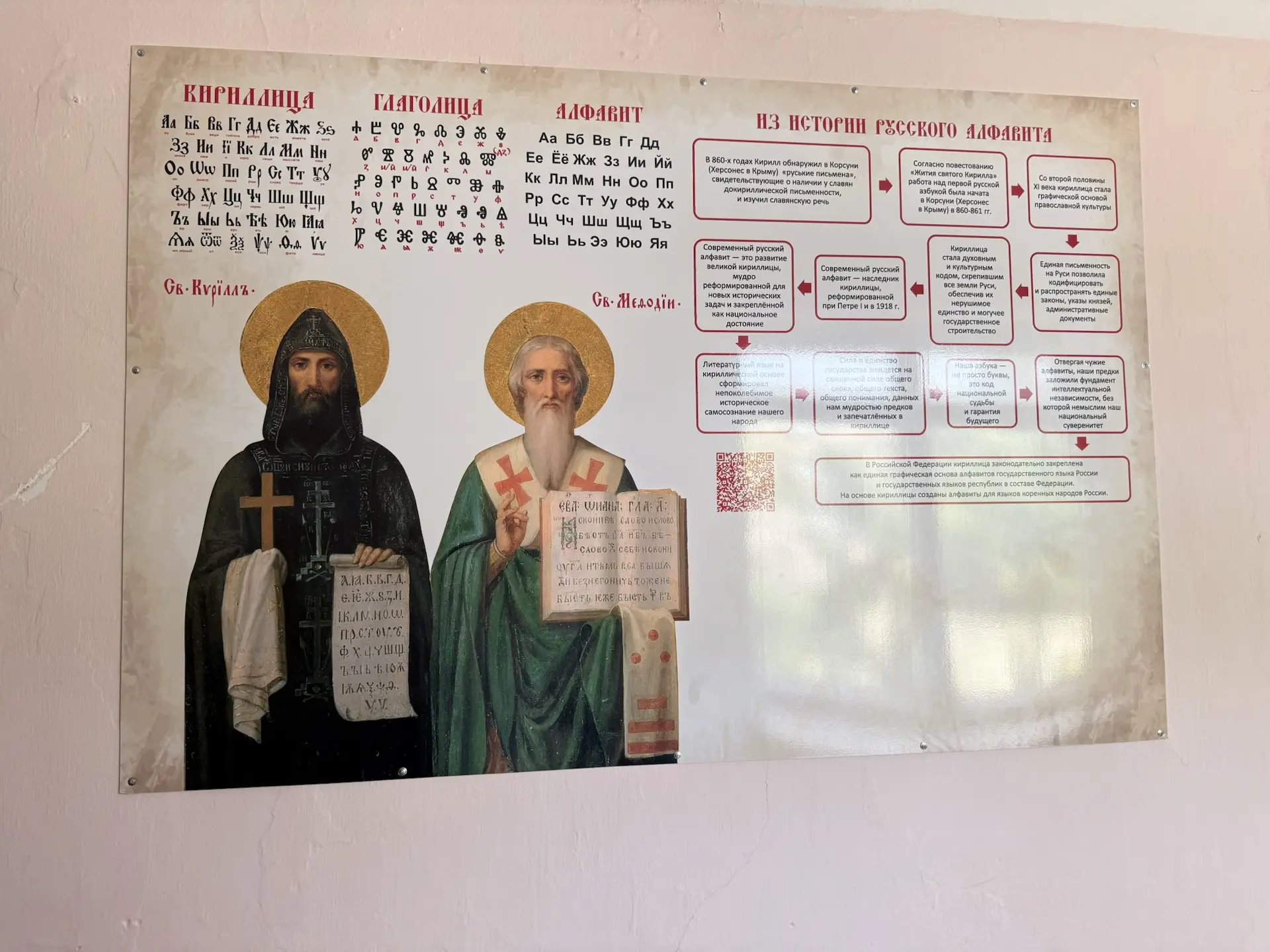 В МБОУ Приозерненская СОШ открылся тематический уголок, посвящённый Дню славянской пись...