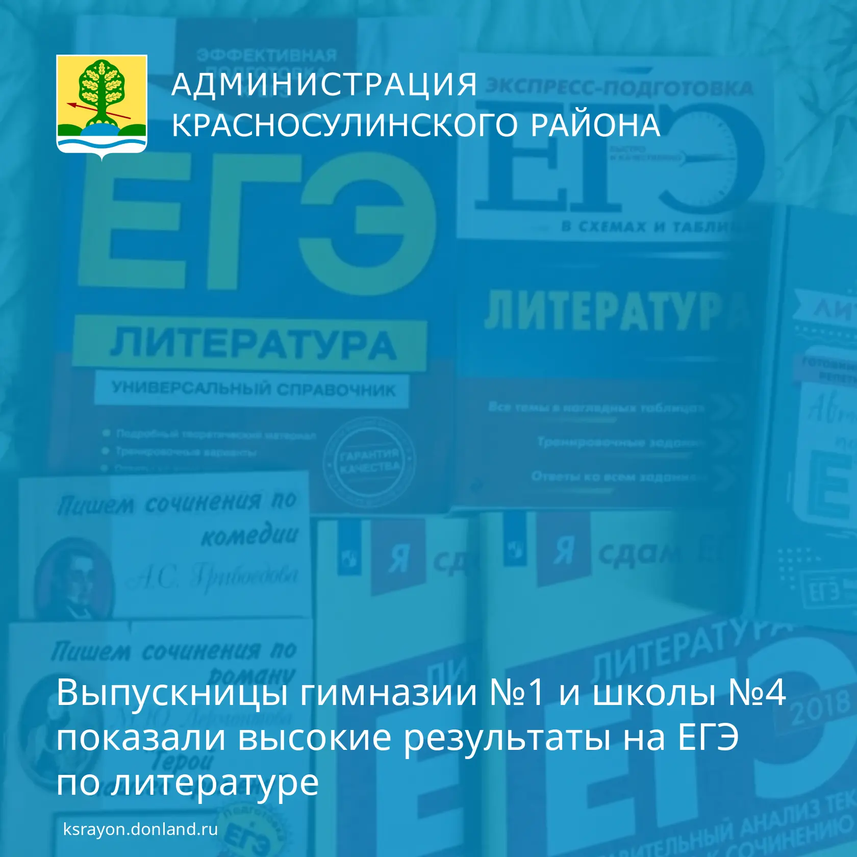 Литература: две высокие оценки от красносулинских выпускников.

📚 Результаты ЕГЭ по литературе пора