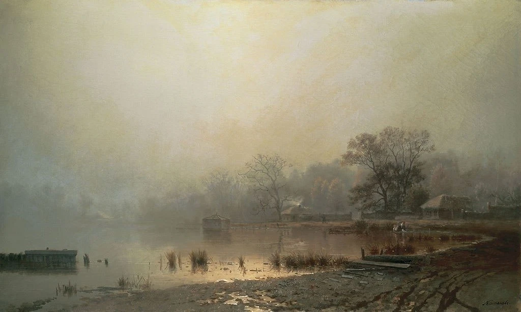"Туман. Красный пруд в Москве осенью", 1871 
Холст, масло. 68 x 113 см

Каменев Лев Львович 
(1831-1