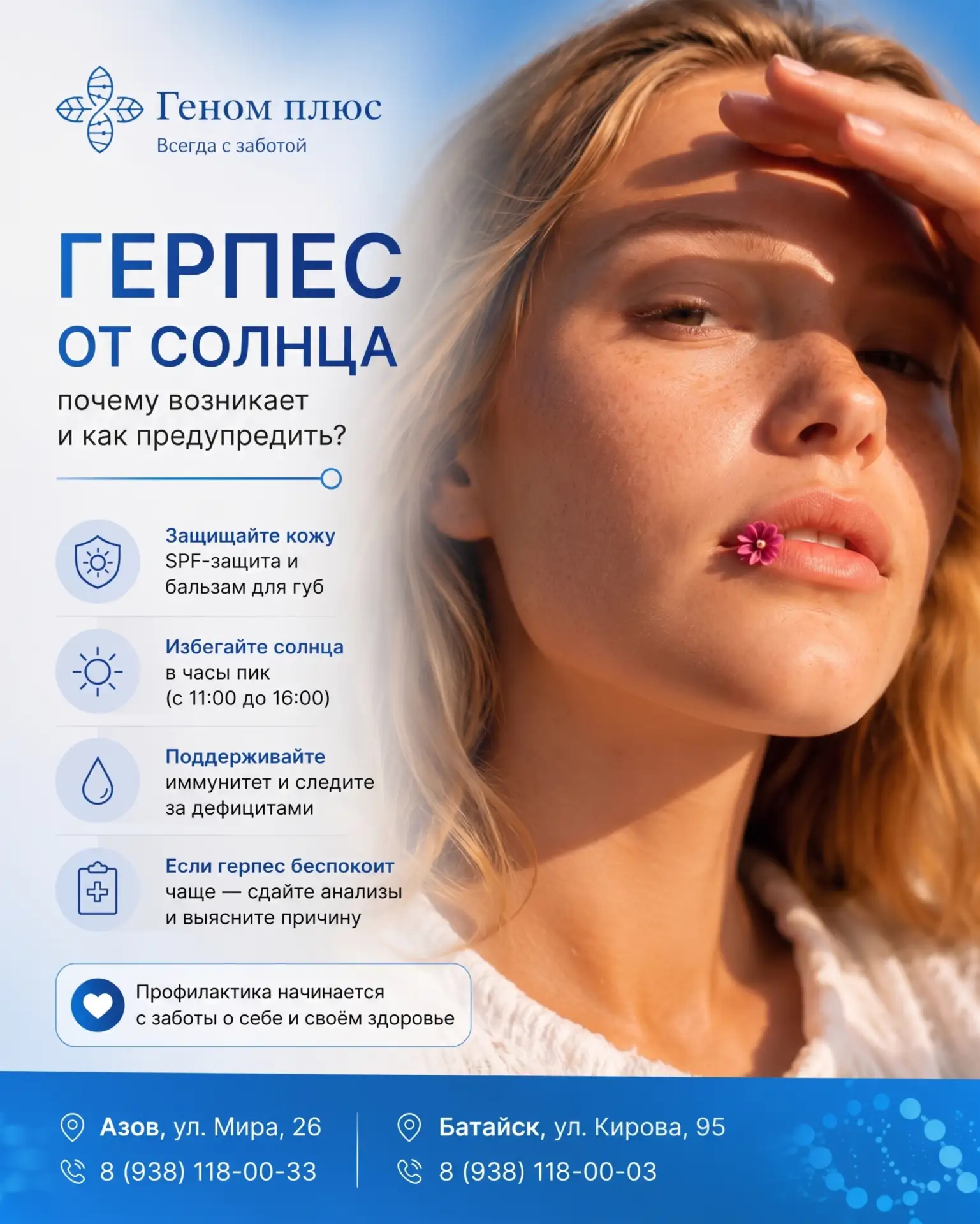 ☀️ Герпес после солнца — знакомо?