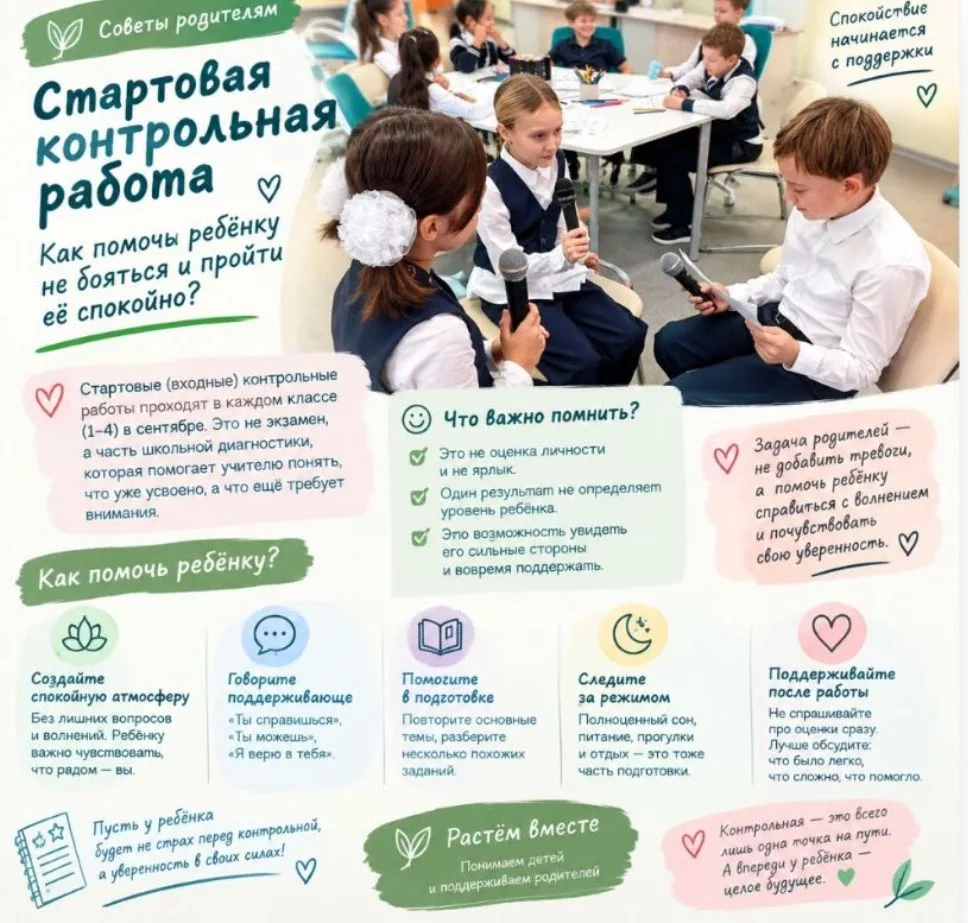 Контрольная в сентябре: как помочь ребёнку не бояться?