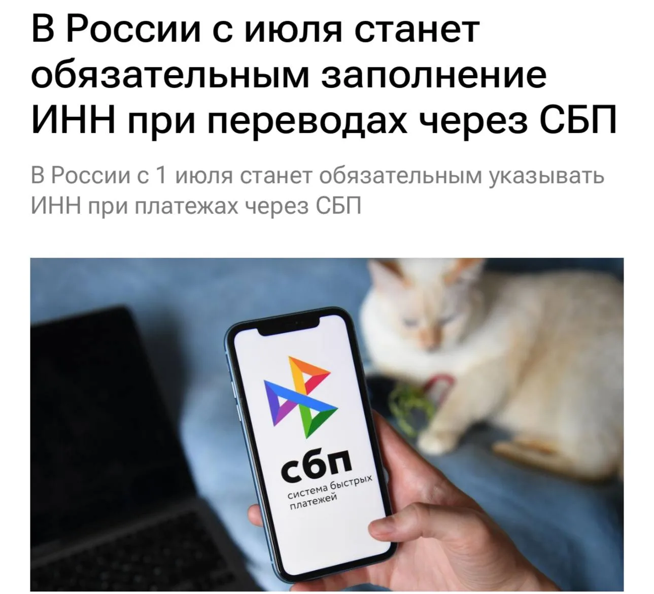 ⚡️Россиян обяжут заполнять ИНН при переводах по СБП уже с 1 июля.