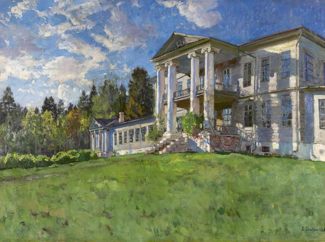 «Летнее утро. Усадьба Рождествено», 1918.
Холст, масло 91,3 x 122,6 см

— Жуковский Станислав Юлиано