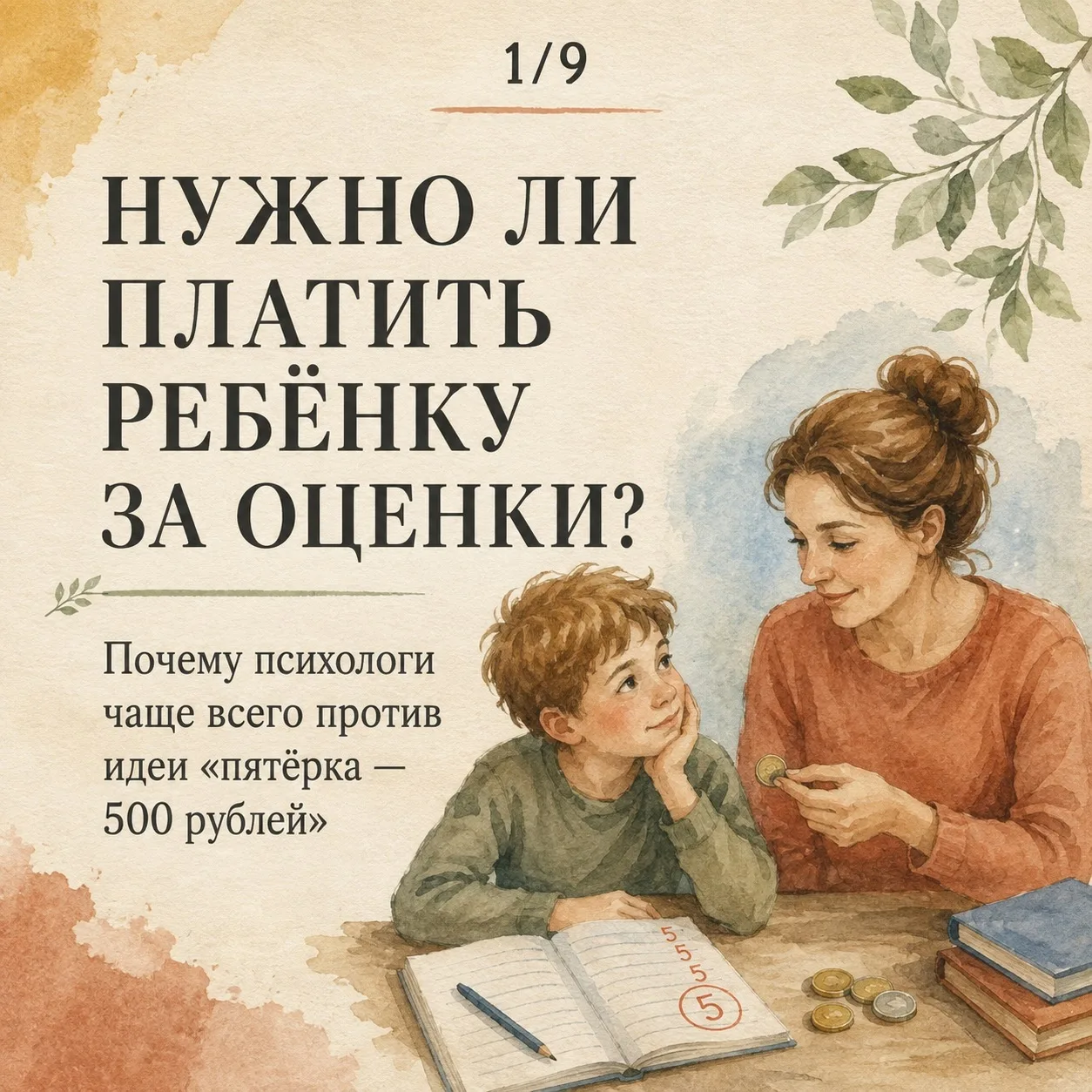 Пятёрка — 500 рублей, четвёрка — 300. На первый взгляд, отличная мотивация учиться.