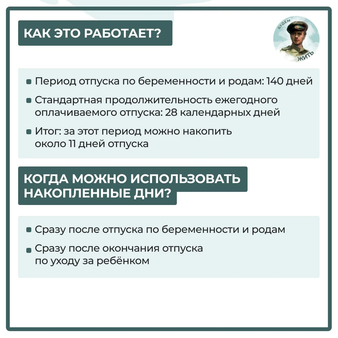 Копятся ли дни ежегодного отпуска во время отпуска по беременности и родам?