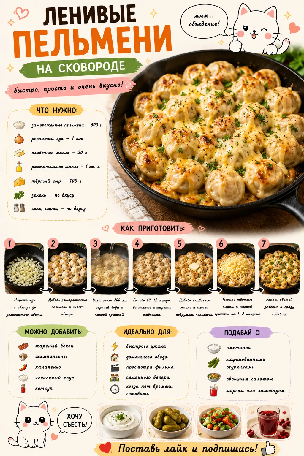 🥟 ЛЕНИВЫЕ ПЕЛЬМЕНИ НА СКОВОРОДЕ