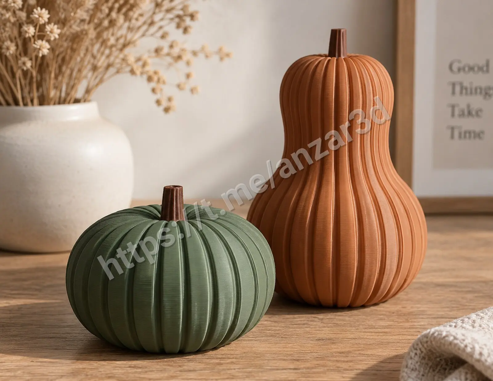 🎃 Набор осенних тыкв: ребристая и горлянка