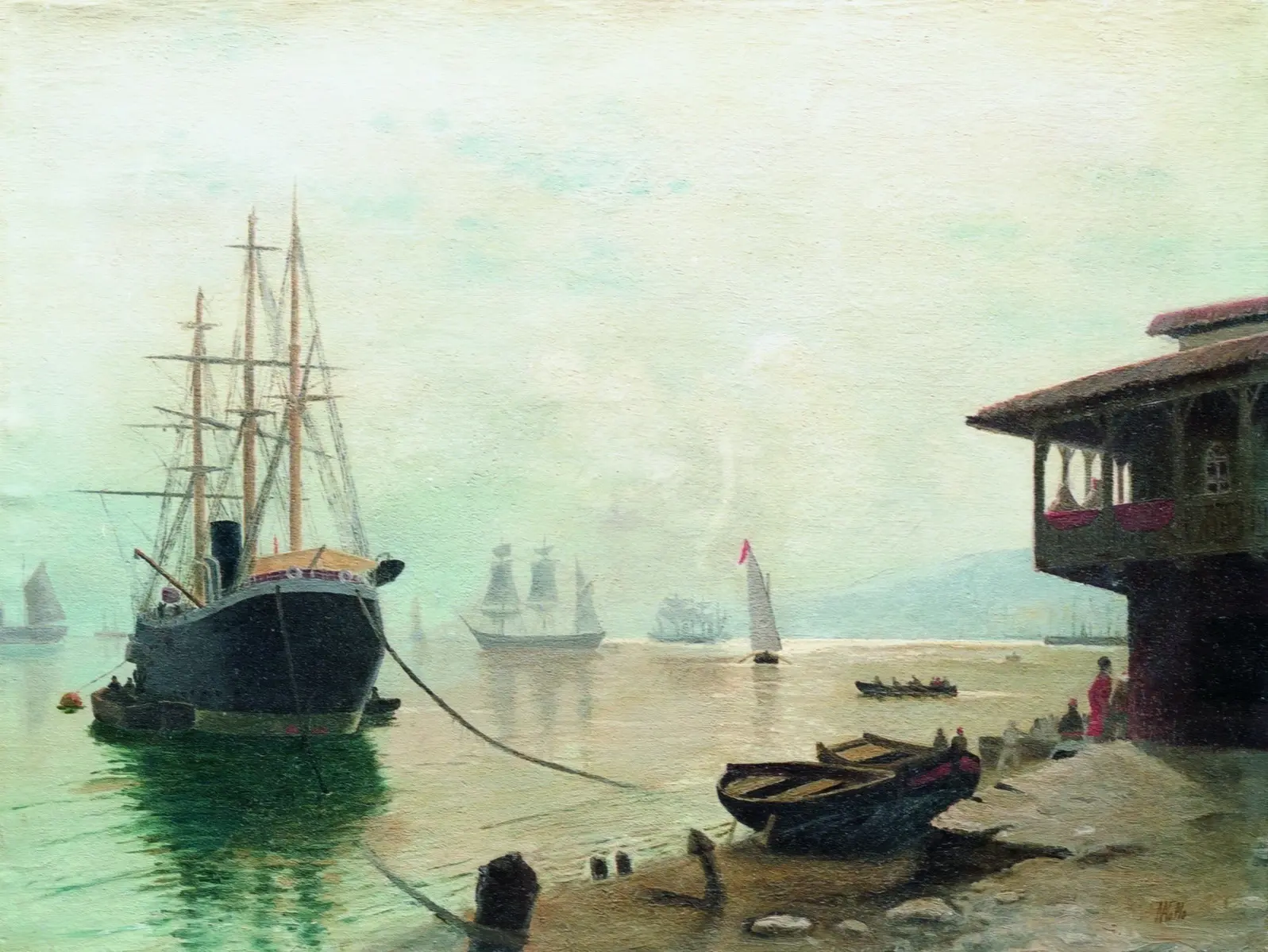 "Парусники в гавани", 1890-е.