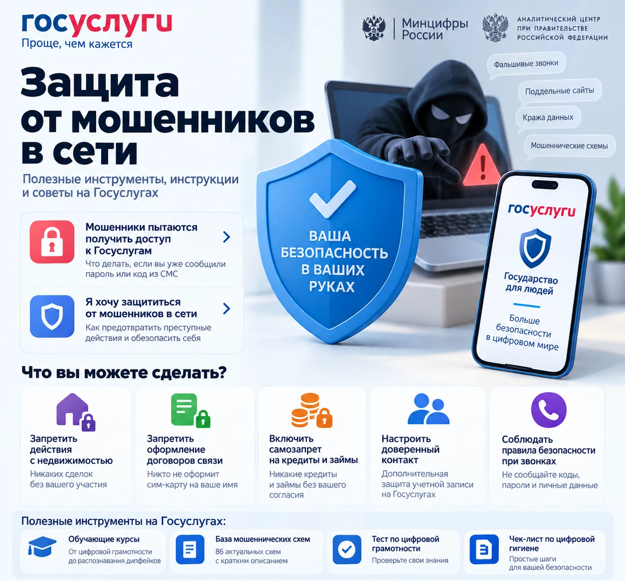 🚨 Защита от мошенников теперь на Госуслугах! 🚨
