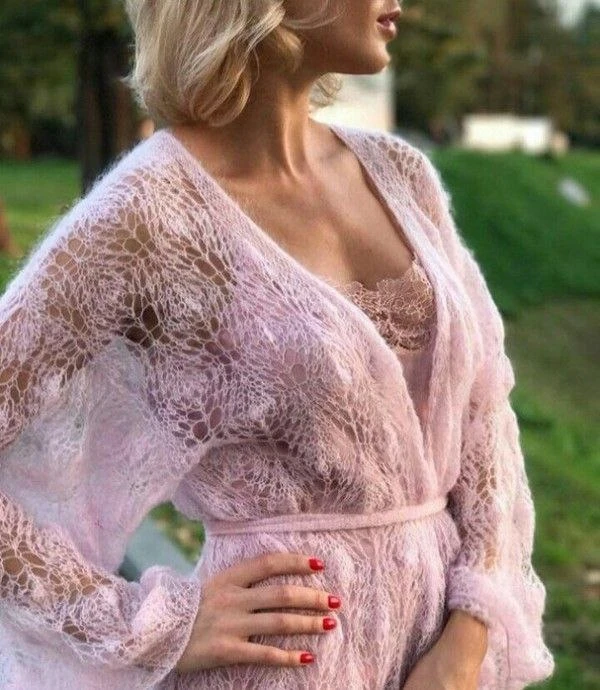 Красивый узор для кардигана спицами.