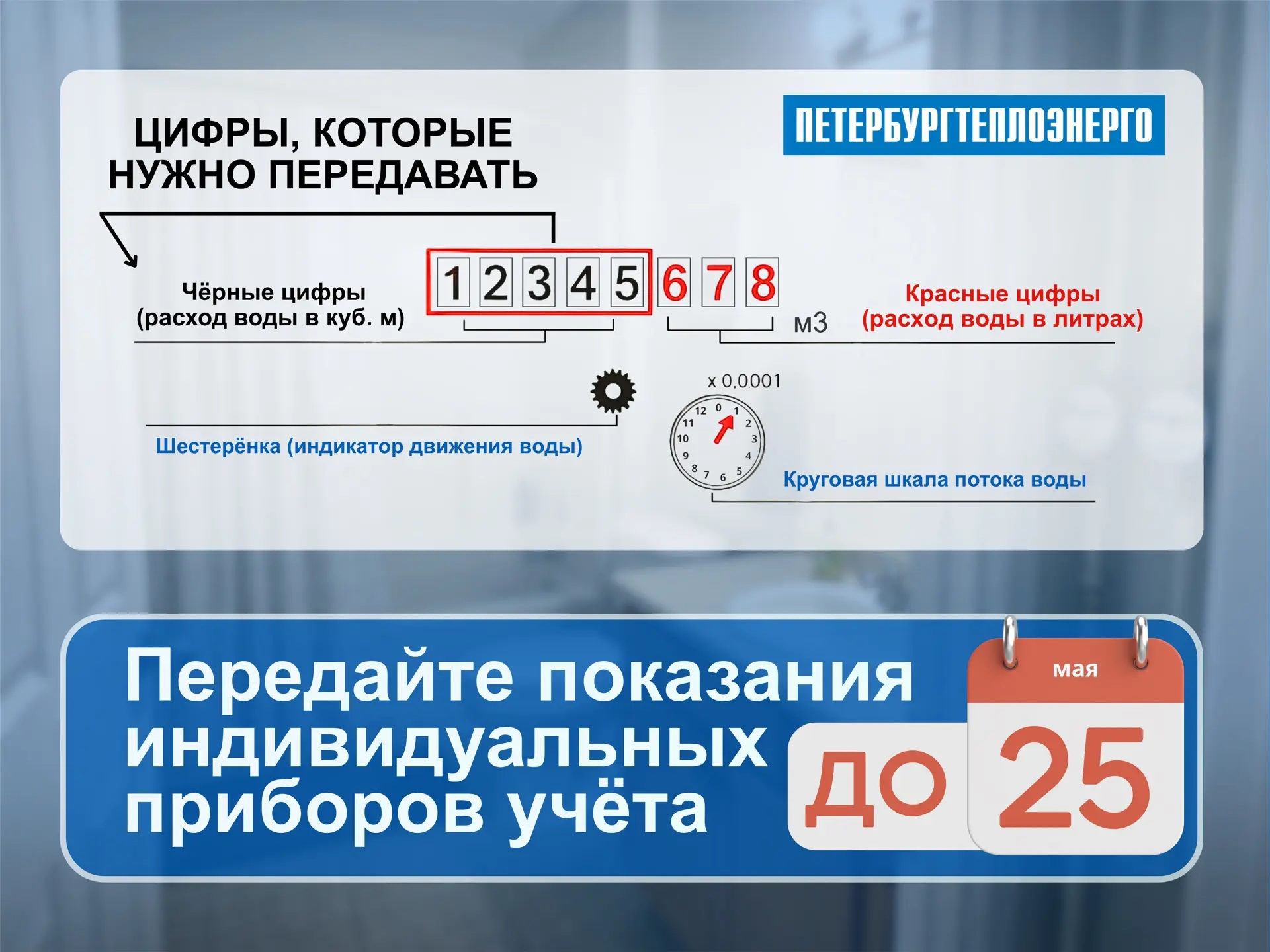 🔔 Напоминаем о передаче текущих данных счётчика до 25 числа.