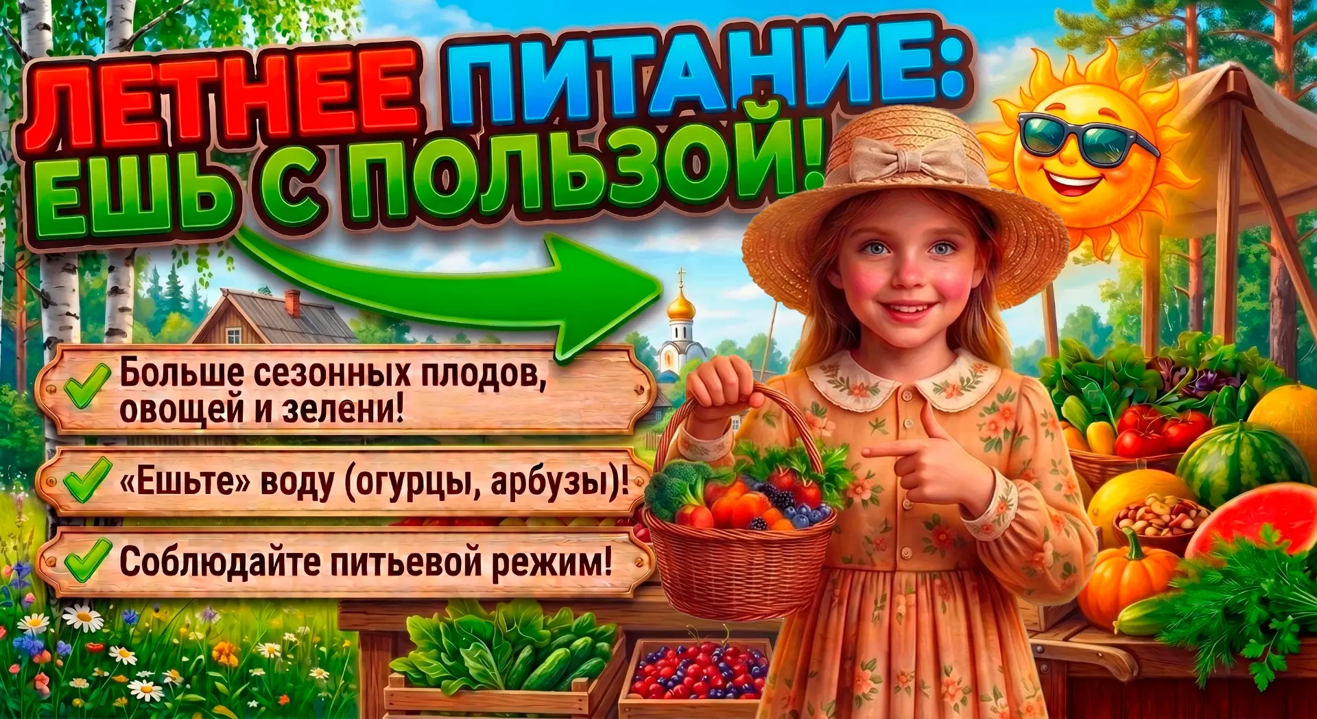 ☀️ Что есть летом, чтобы чувствовать себя на все 100%? Шпаргалка по питанию 🥗
Жара диктует свои пра