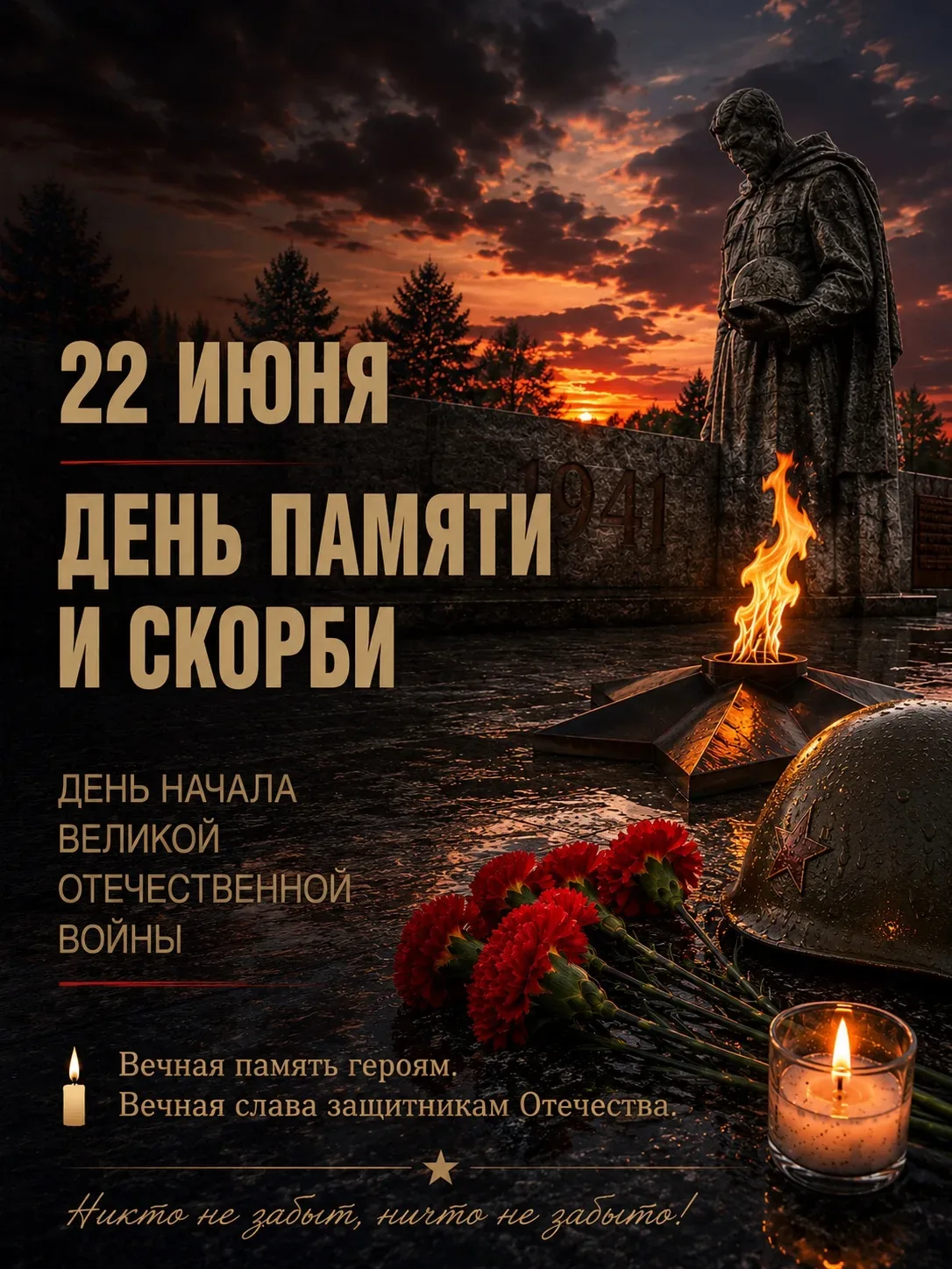 🕯️ 22 июня — День памяти и скорби

22 июня 1941 года началась Великая Отечественная война — одна из