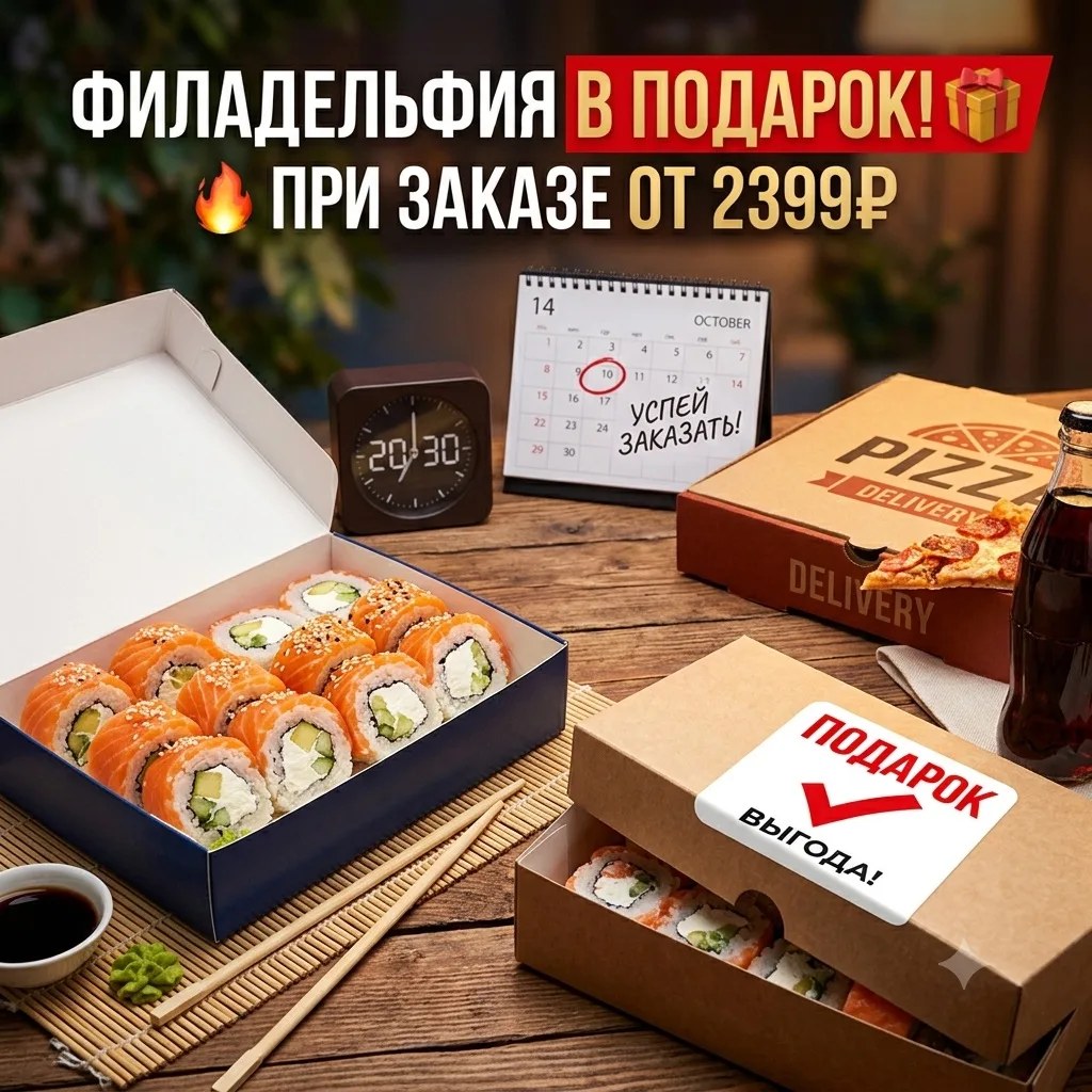 ⚡️ Внимание: ваша любимая «Филадельфия» сегодня идёт в подарок!