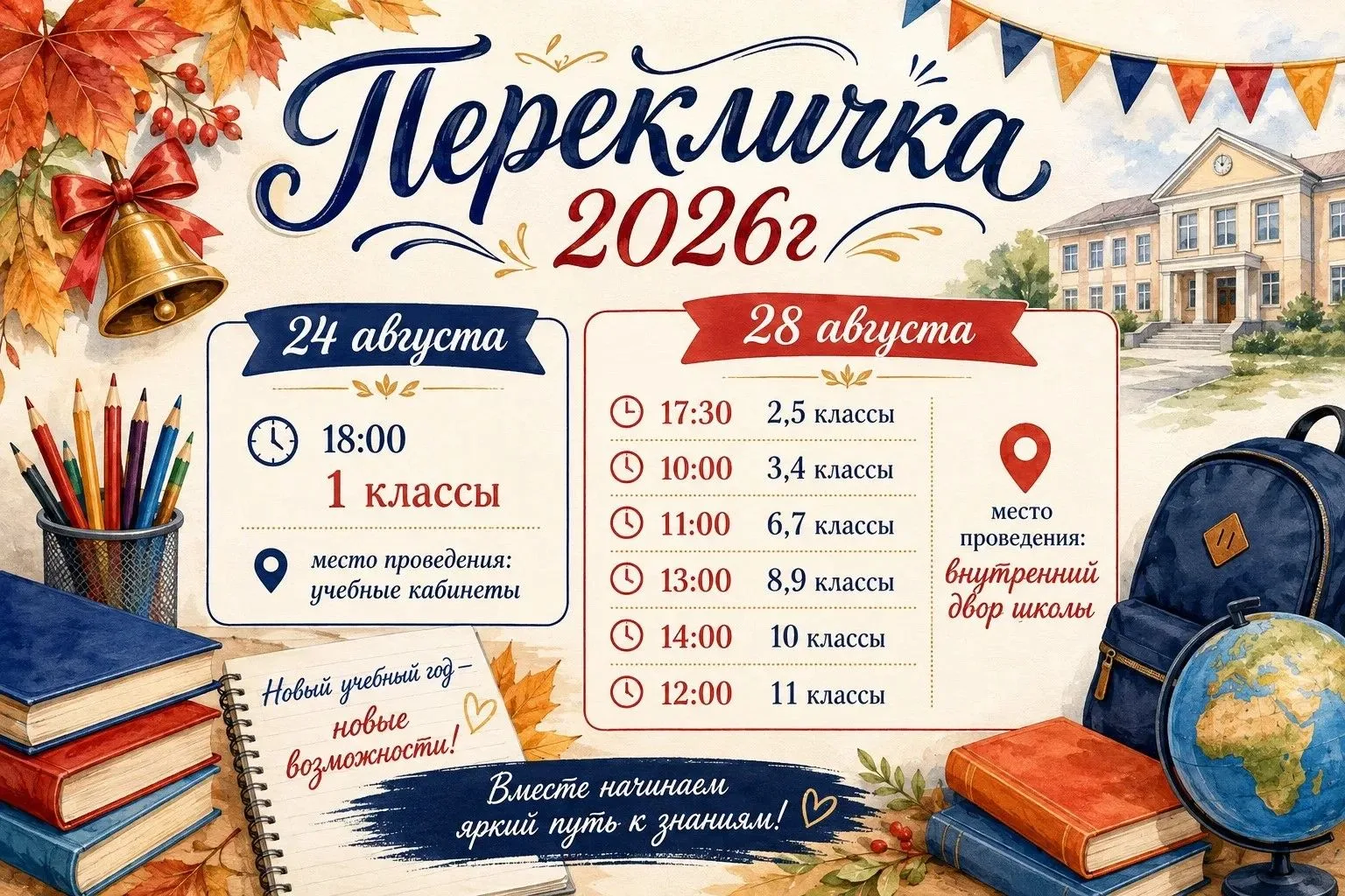 Ребята и родители, готовьтесь к старту учебного года! 🎉🎒