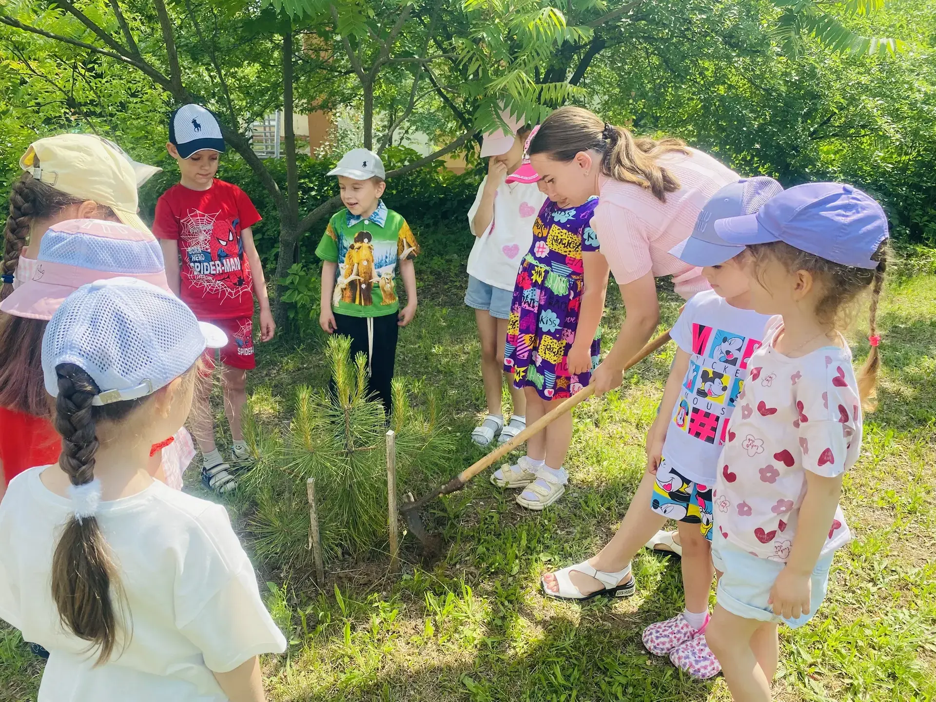 В ГБДОУ "Ясли-сад № 8 "Калинка" прошла акция «Сад памяти» 🌲, посвящённая уходу за ёлками, высаженны