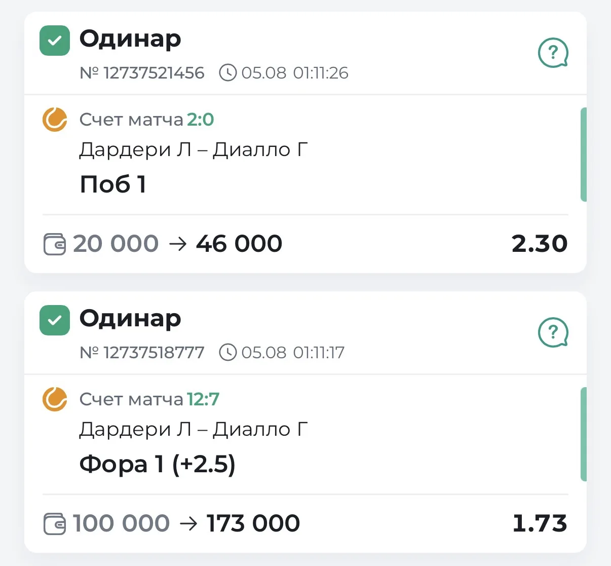 Всех бесплатников с 5✅ победой подряд! Кэф 2.30⚡️

По старинке те, кто ставит на бесплатные, получае