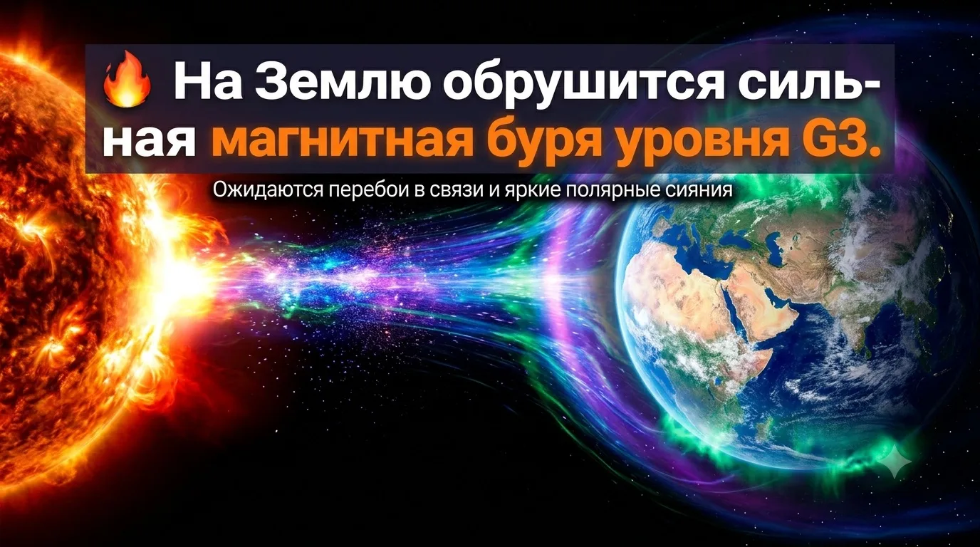 🔥 На Землю обрушится сильная магнитная буря уровня G3.