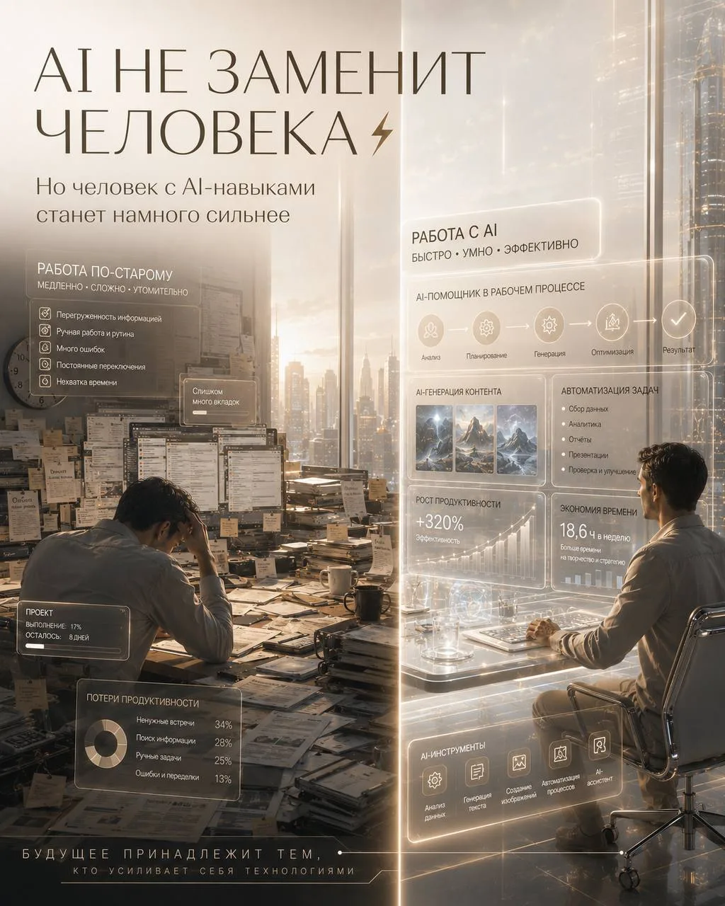 👷‍♂️ Рынок труда уже меняется из-за AI:
После всех этих фактов про AI многие начинают паниковать: «